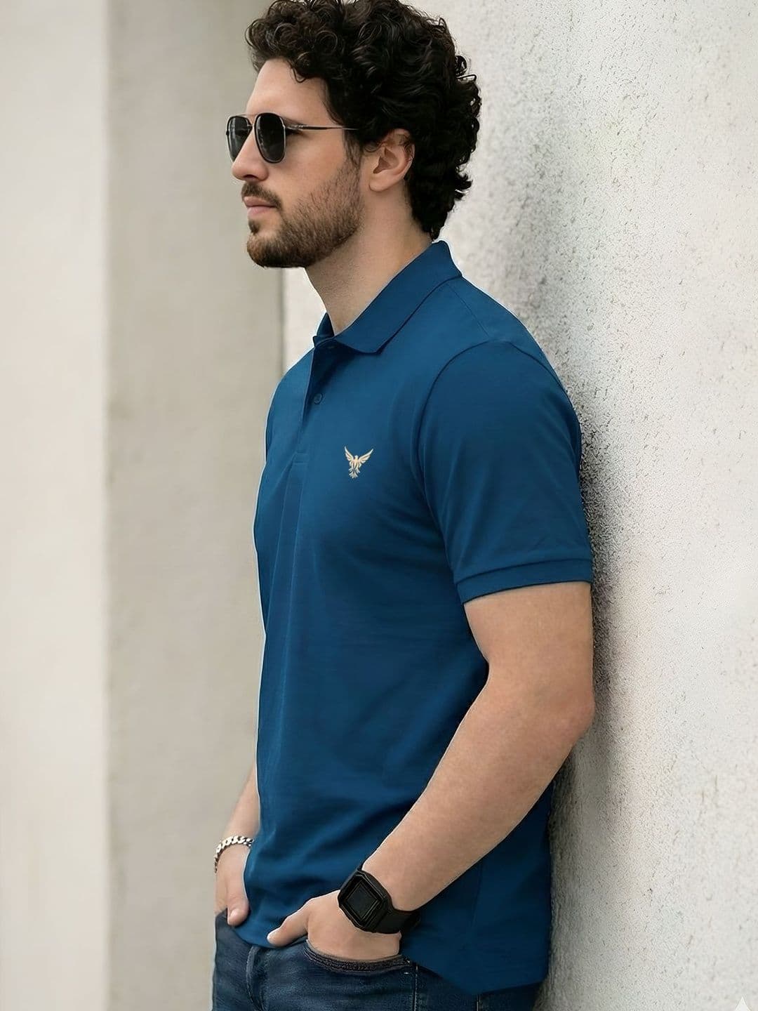 AUSK Men Brand Logo Polo Collar T-shirt - view 1