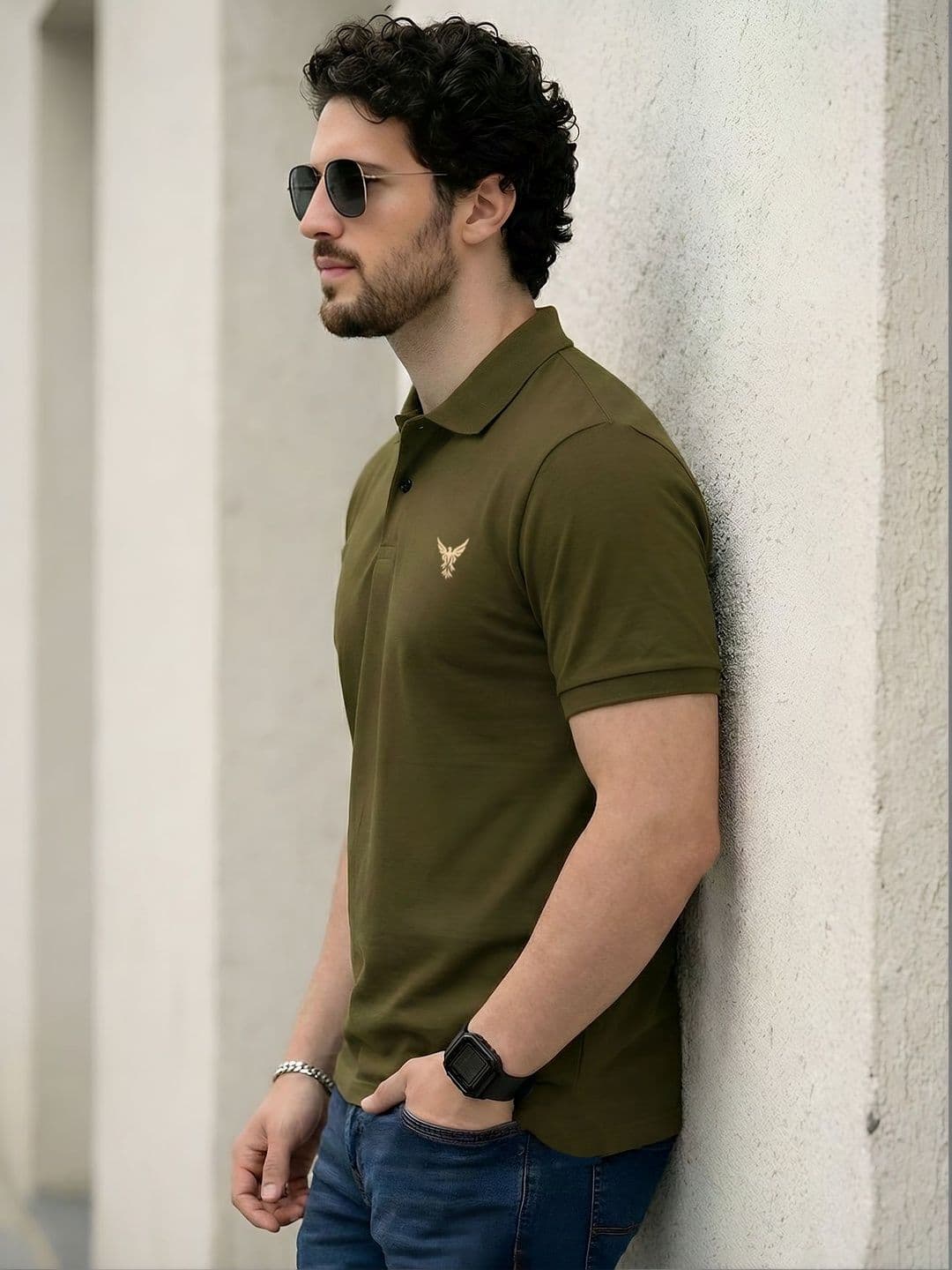 AUSK Men Brand Logo Polo Collar T-shirt - view 1