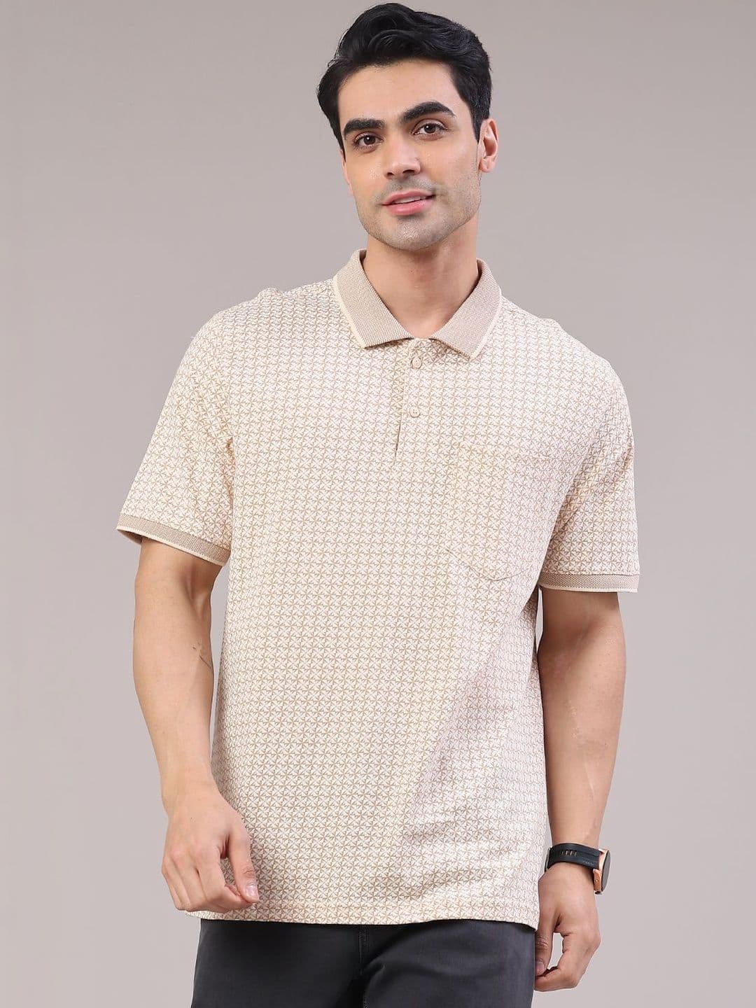V-Mart Men Printed Polo Collar T-shirt - view 1