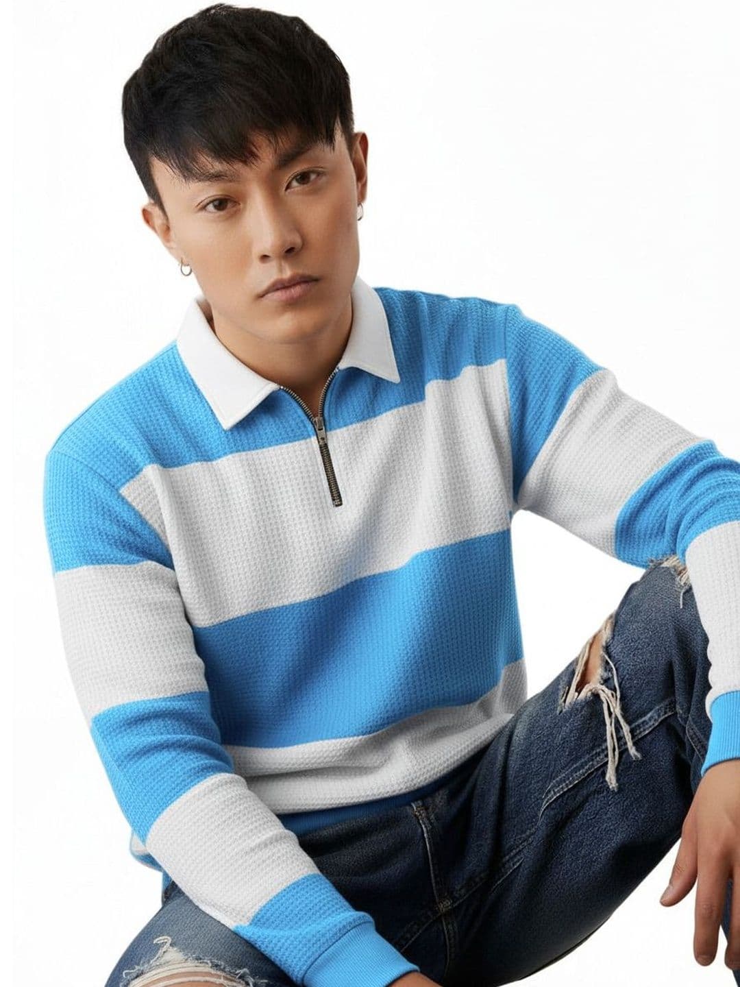 R.Code by The Roadster Life Co. Men Colourblocked Polo Collar T-shirt - view 1
