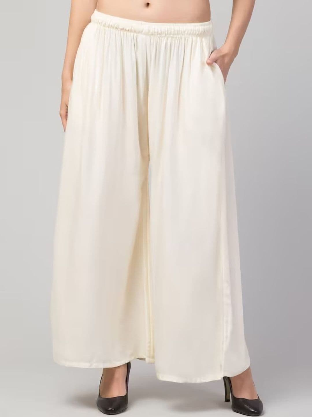 Thrifty Thread Women Flared Chambray Ethnic Palazzos - view 1