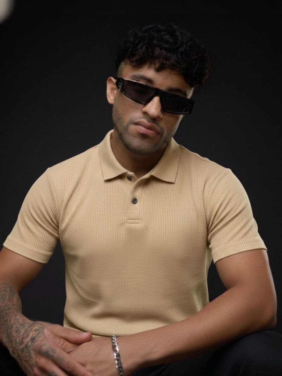 R.Code by The Roadster Life Co. Men Polo Collar T-shirt - view 1