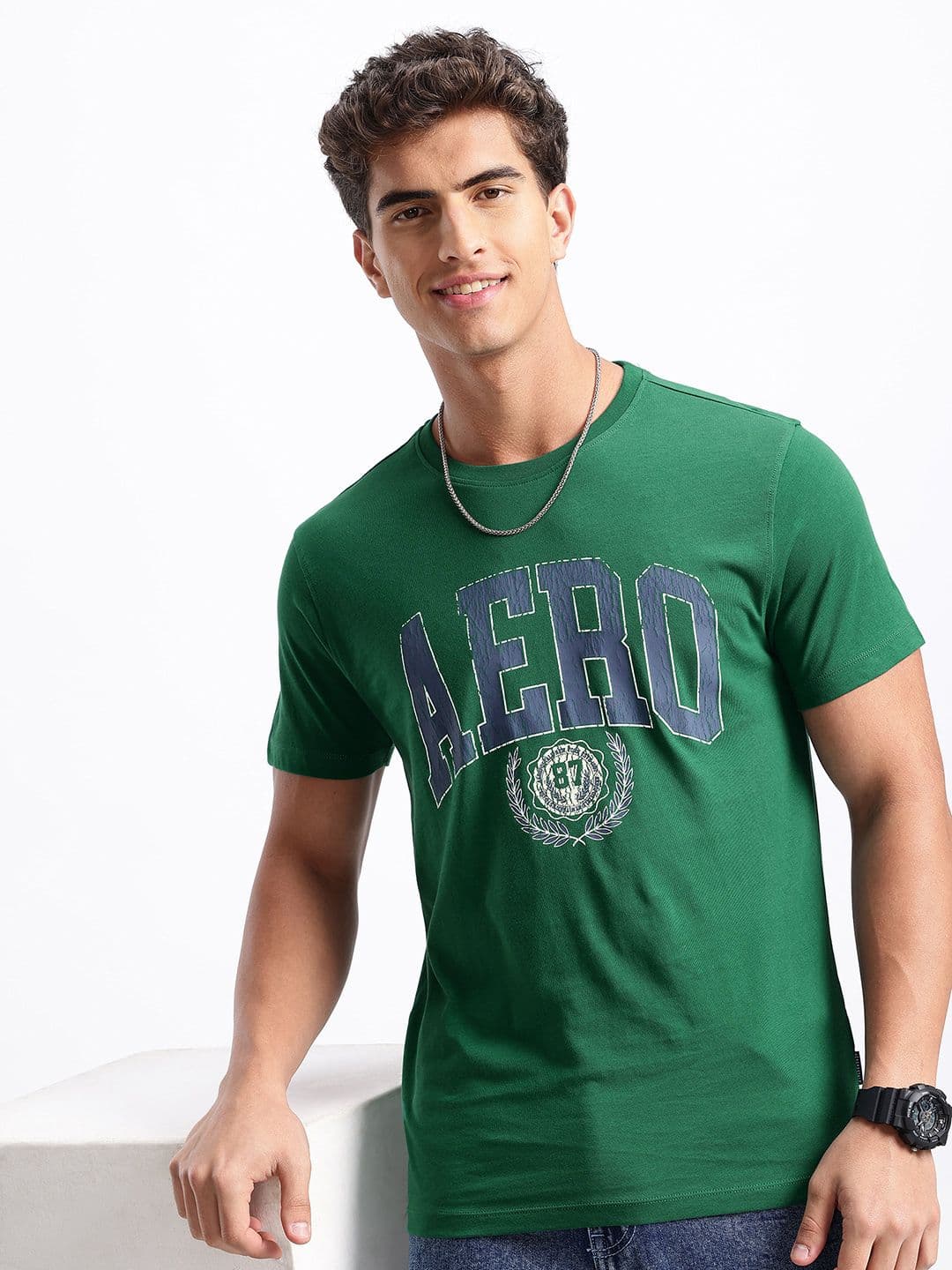 Aeropostale Brand Logo Printed Pure Cotton T-shirt - view 1