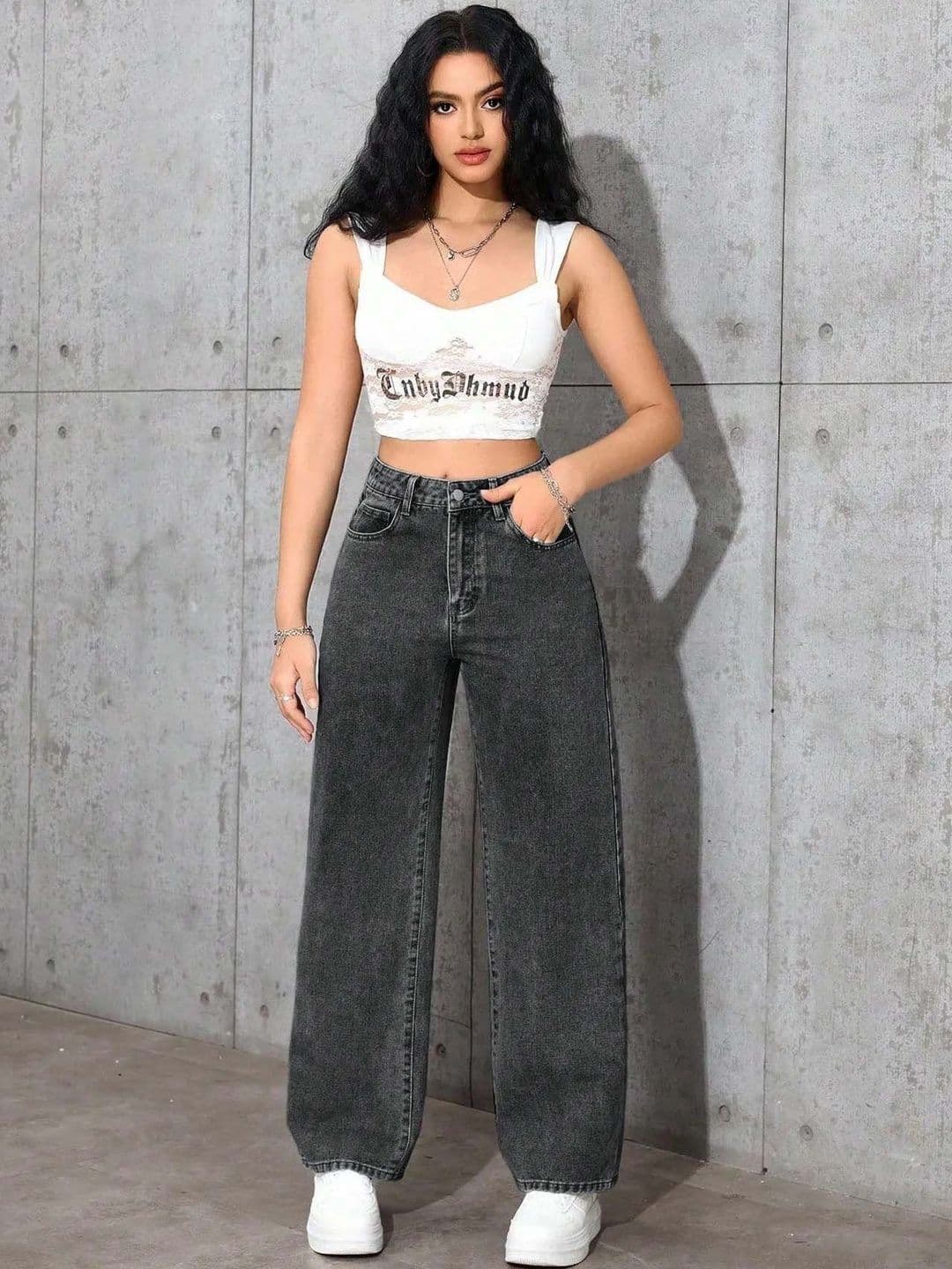 Stylecast X Kotty Women Classic Wide Leg High-Rise Light Fade Stretchable Jeans - view 1