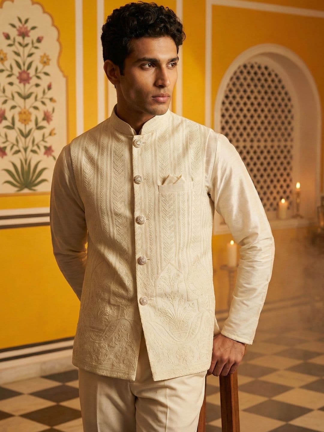 HERE&NOW Embroidered Nehru Jackets - view 1