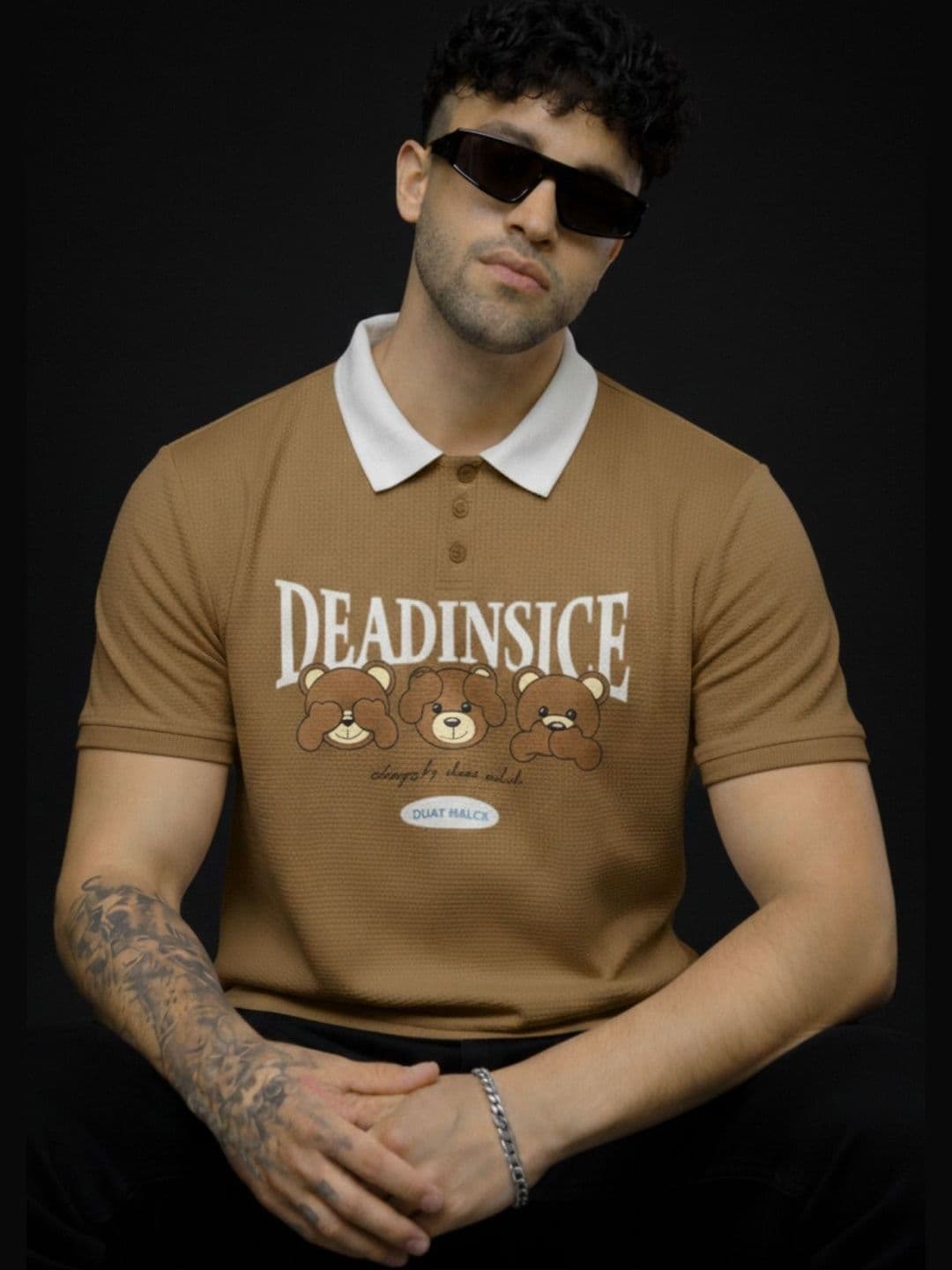 R.Code by The Roadster Life Co. Men Printed Polo Collar T-shirt - view 1