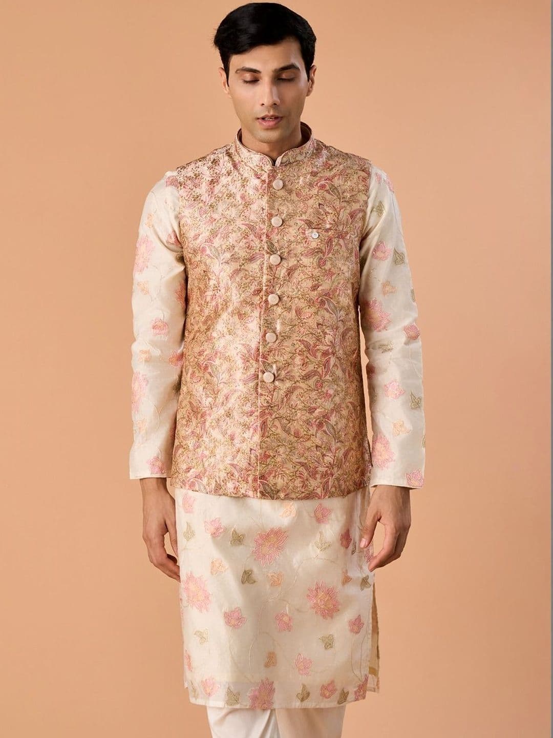 Manyavar Printed Elegance Nehru Jackets - view 1