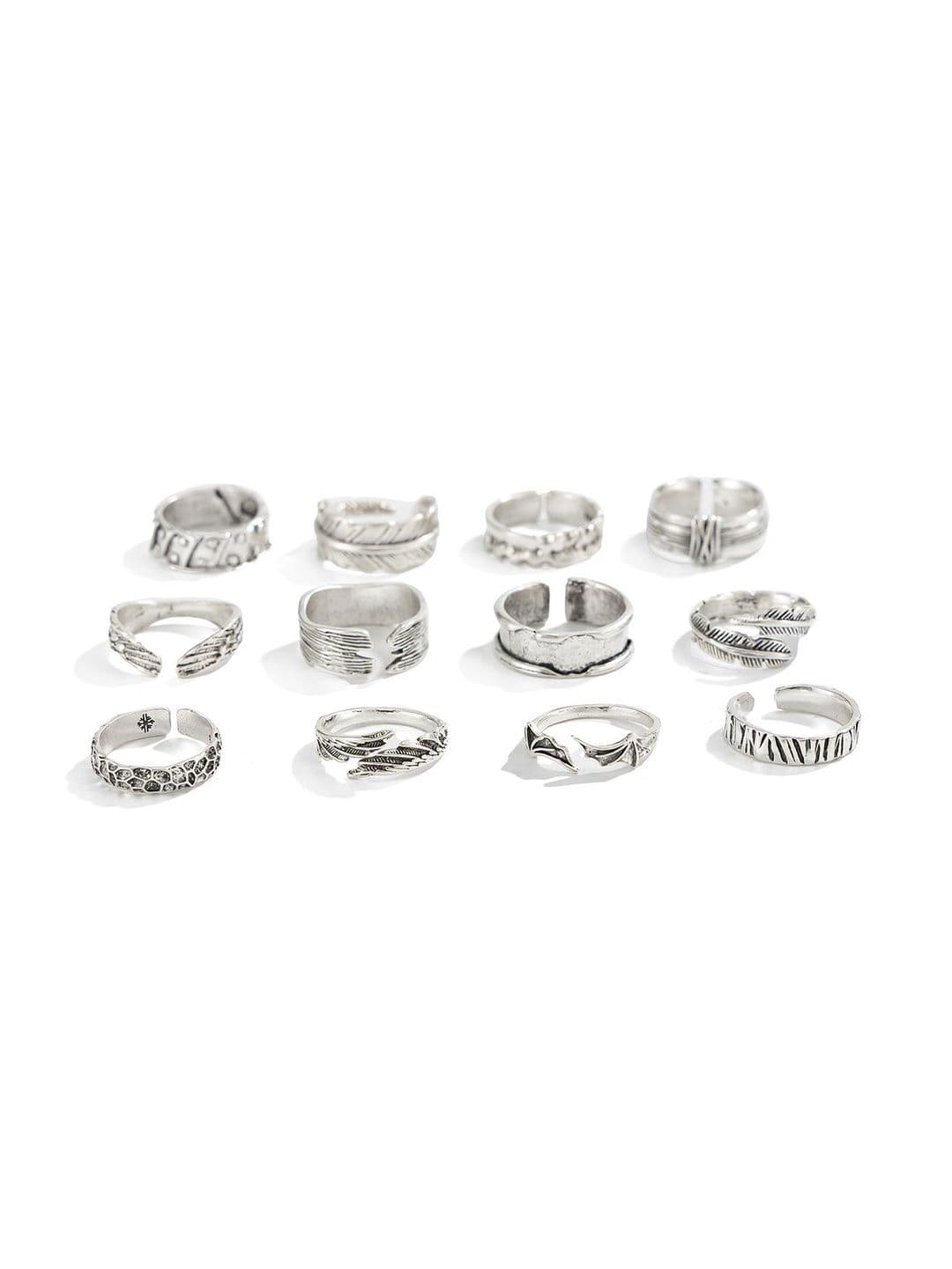 StyleCast x Revolte Set of 12 Silver-Plated Finger Ring - view 1