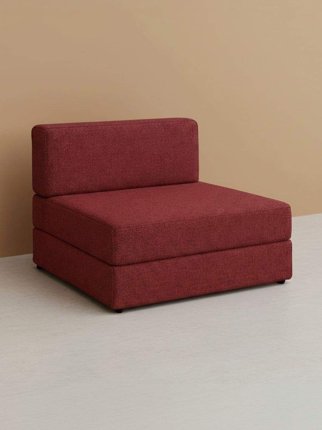 Pum Pum Maroon Convertible Foldable 2-Seater Sofa Cum Bed - view 1