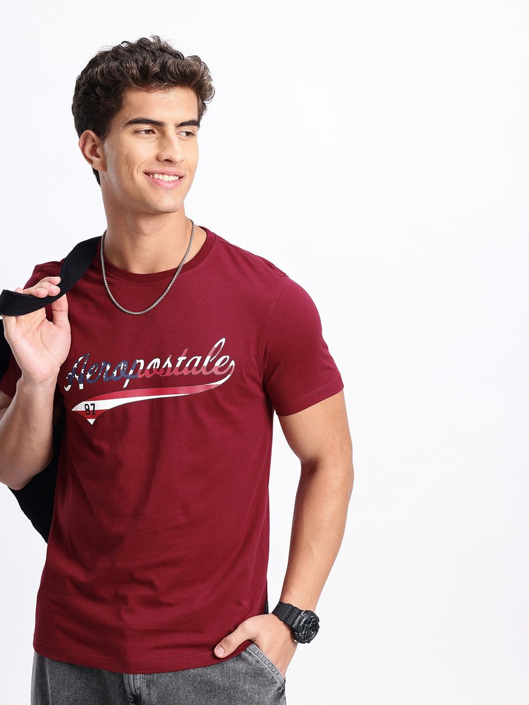 Aeropostale Brand Logo Printed Pure Cotton T-shirt - view 1