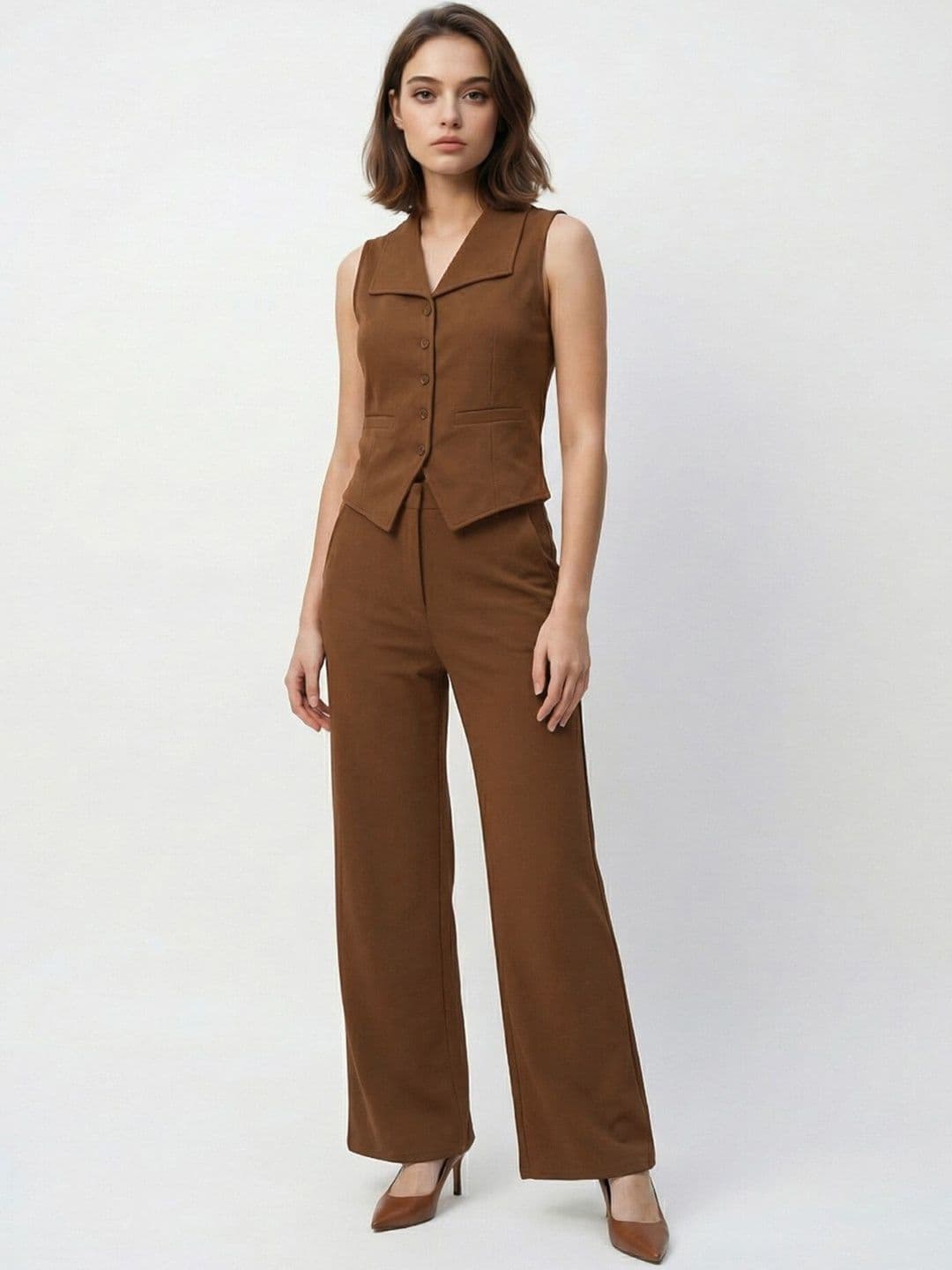 glitchez Solid Blazer with Trousers - view 1
