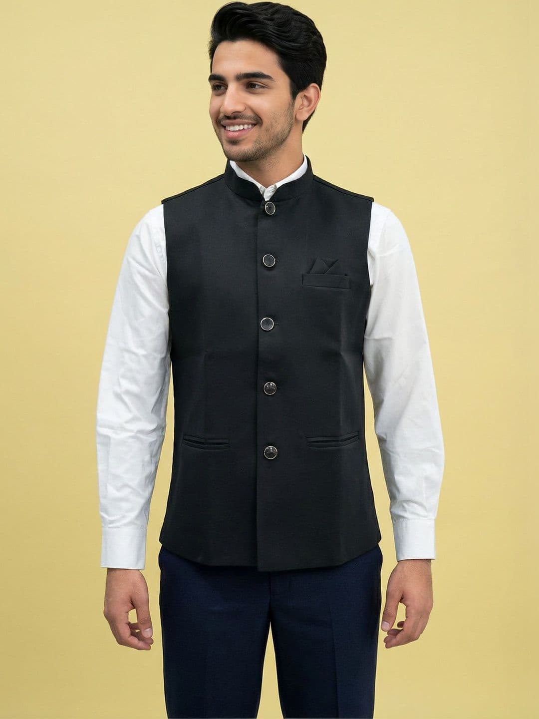 HERE&NOW Woven Nehru Jackets - view 1