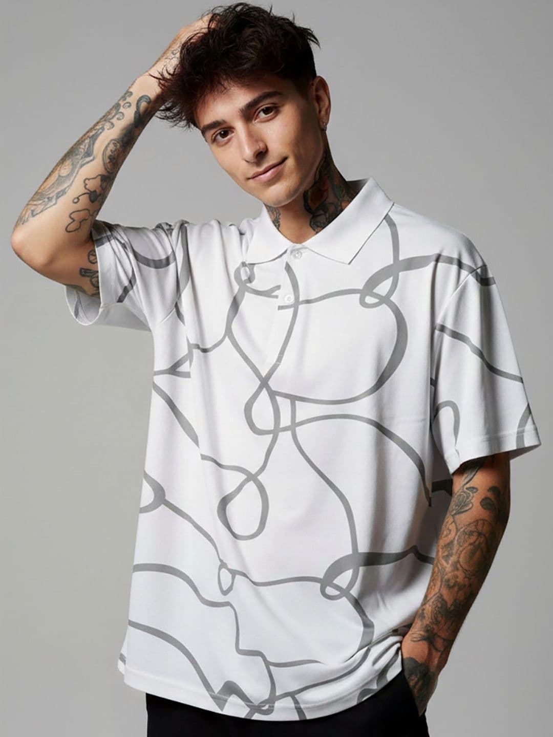 glitchez Men Printed Polo Collar T-shirt - view 1