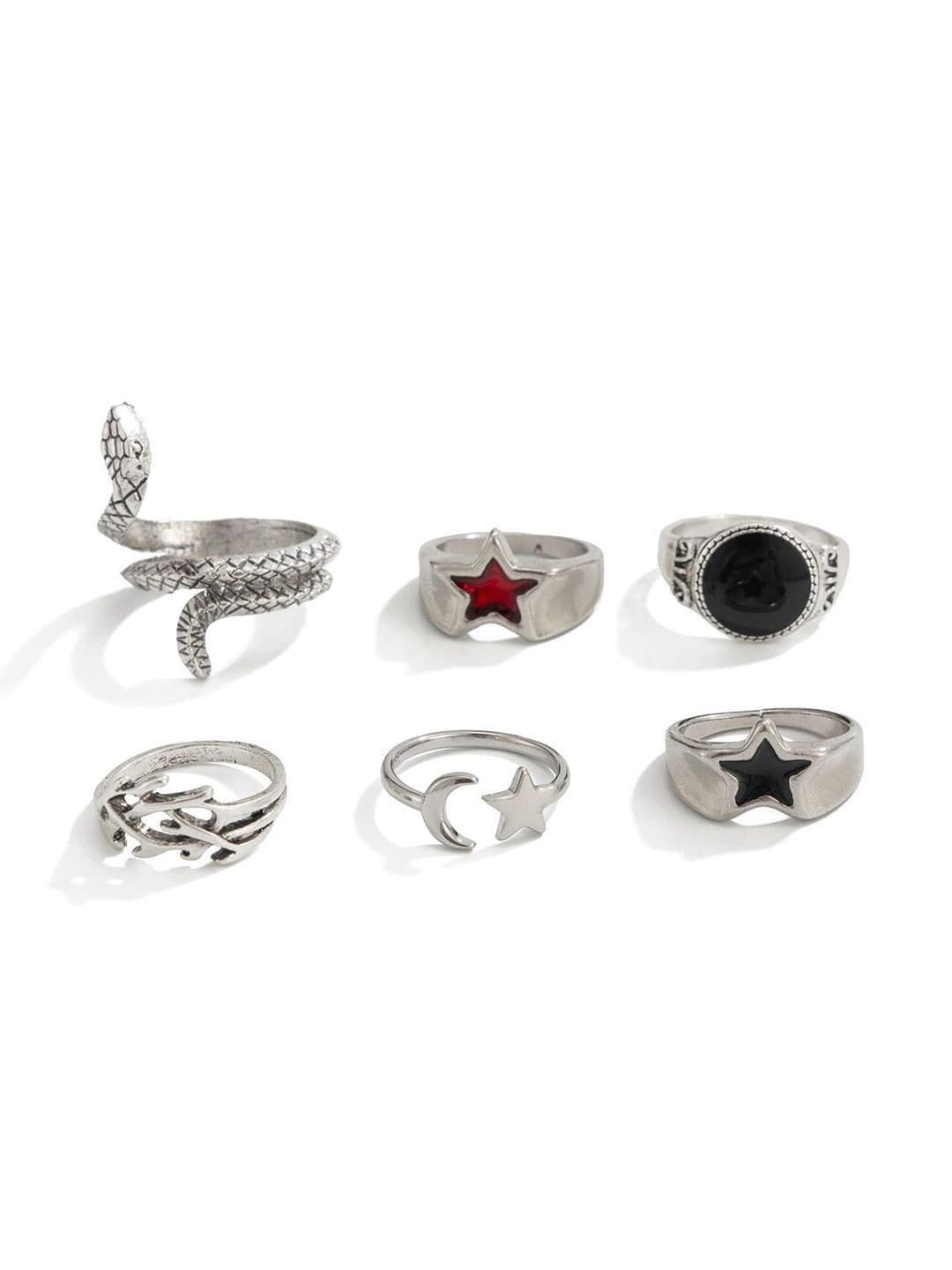 StyleCast x Revolte Set of 6 Silver-Plated Finger Ring - view 1