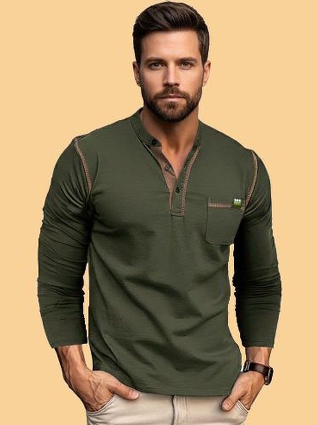 REYA Men Henley Neck Pockets T-shirt - view 1