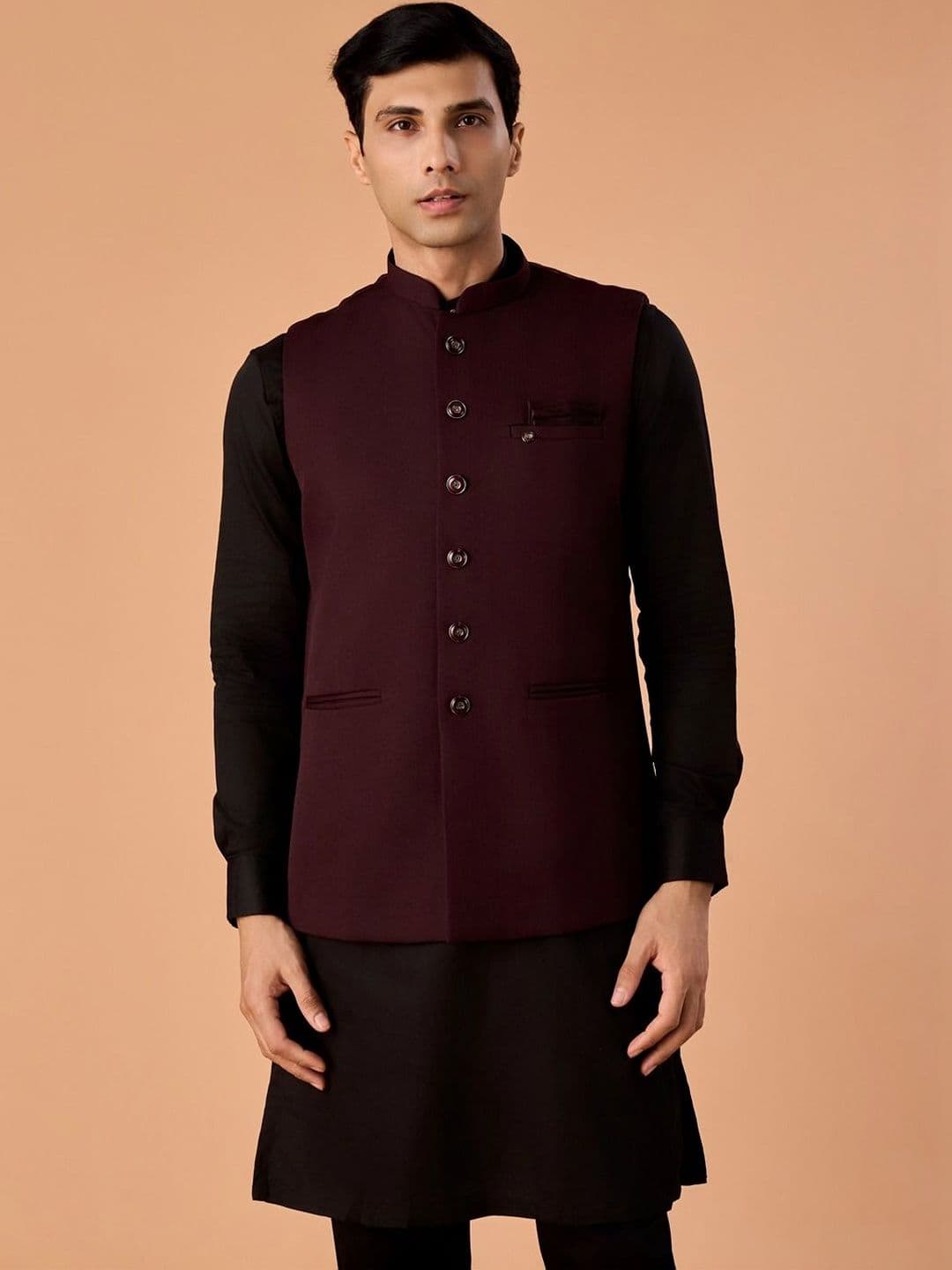 Manyavar Woven Elegance Nehru Jackets - view 1