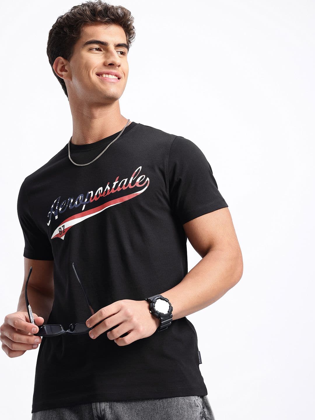 Aeropostale Brand Logo Printed Pure Cotton T-shirt - view 1