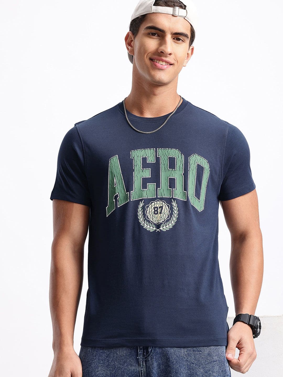 Aeropostale Brand Logo Printed Pure Cotton T-shirt - view 1