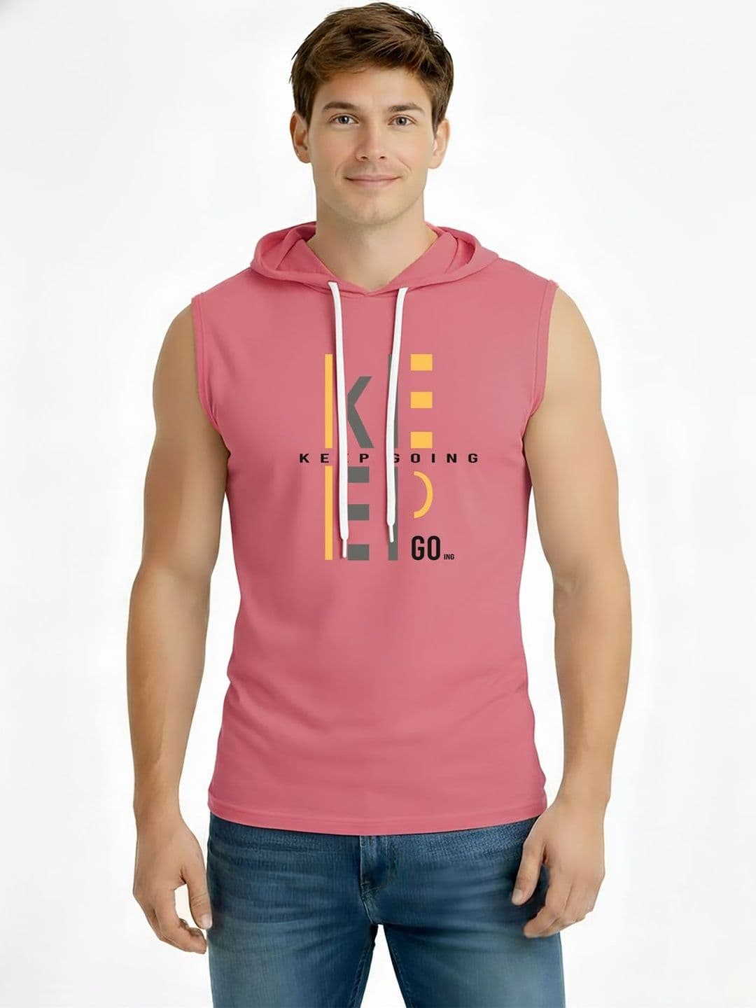 TEEFOX Men Typography Printed Hooded T-shirt - view 1