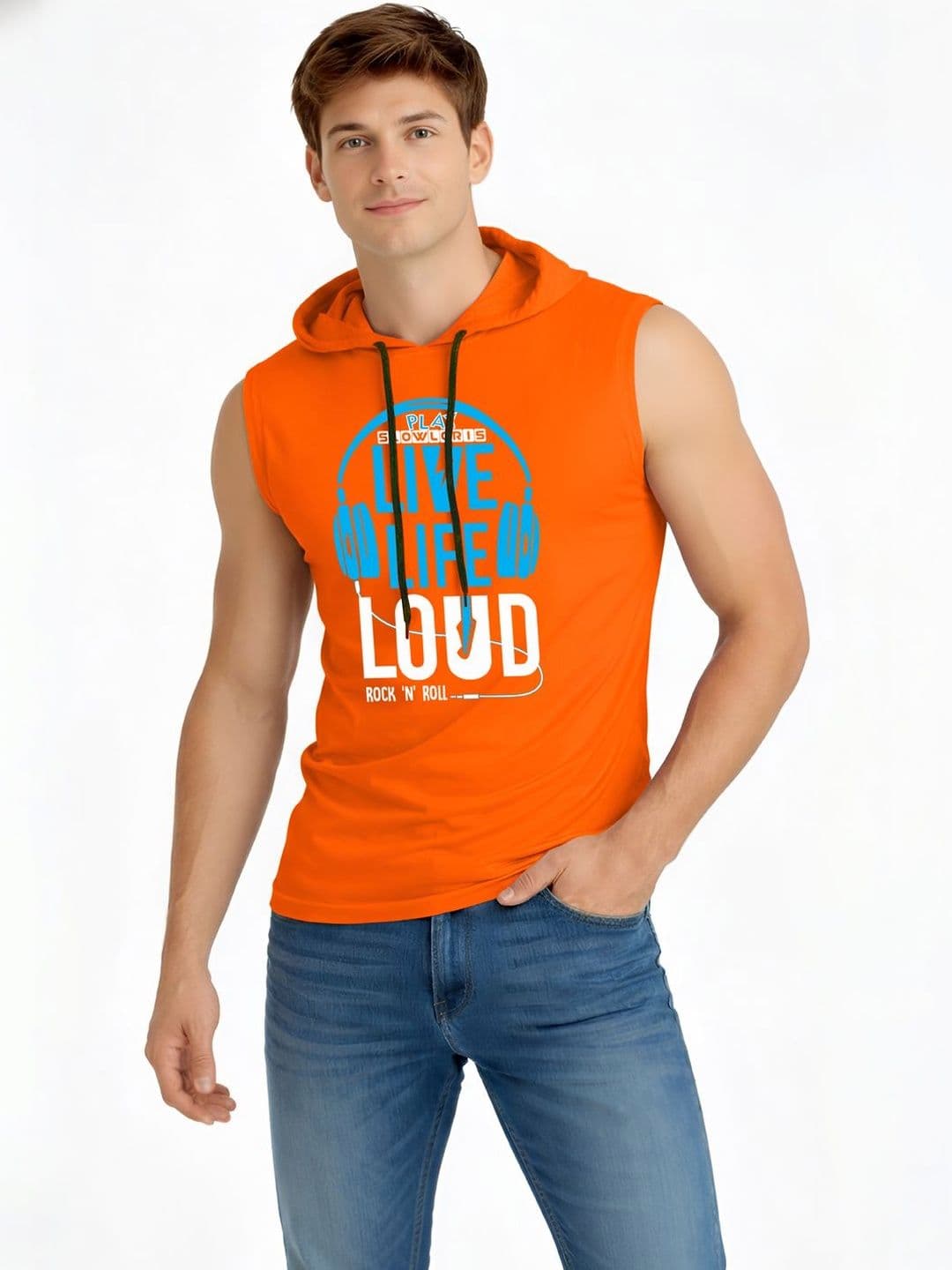 TEEFOX Men Typography Printed Hooded T-shirt - view 1