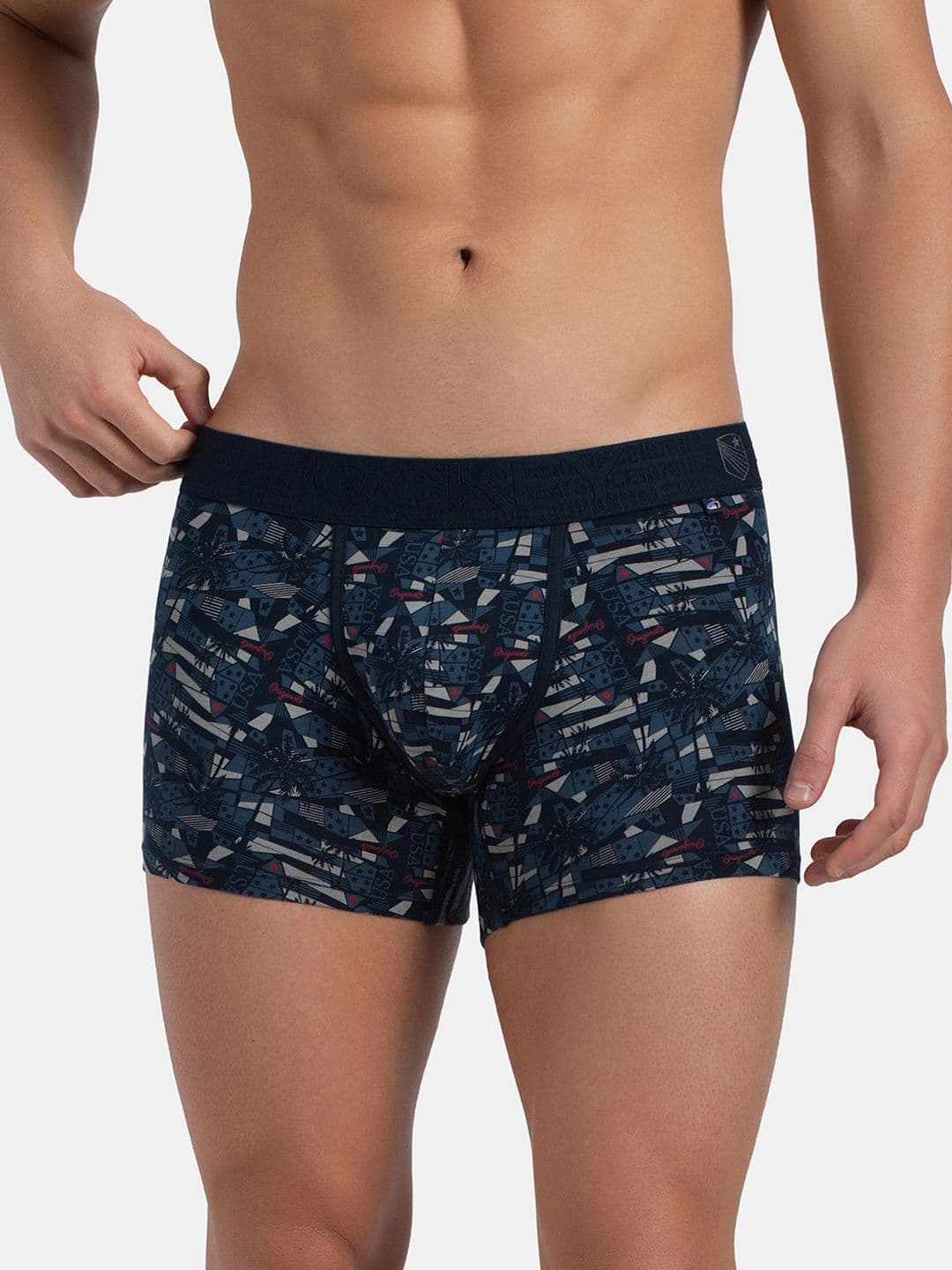 Jockey Super Combed Cotton Stretch Printed Trunk with Ultrasoft Waistband-US63 - view 1