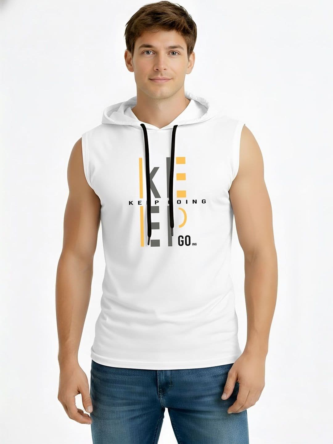 TEEFOX Men Typography Printed Hooded T-shirt - view 1