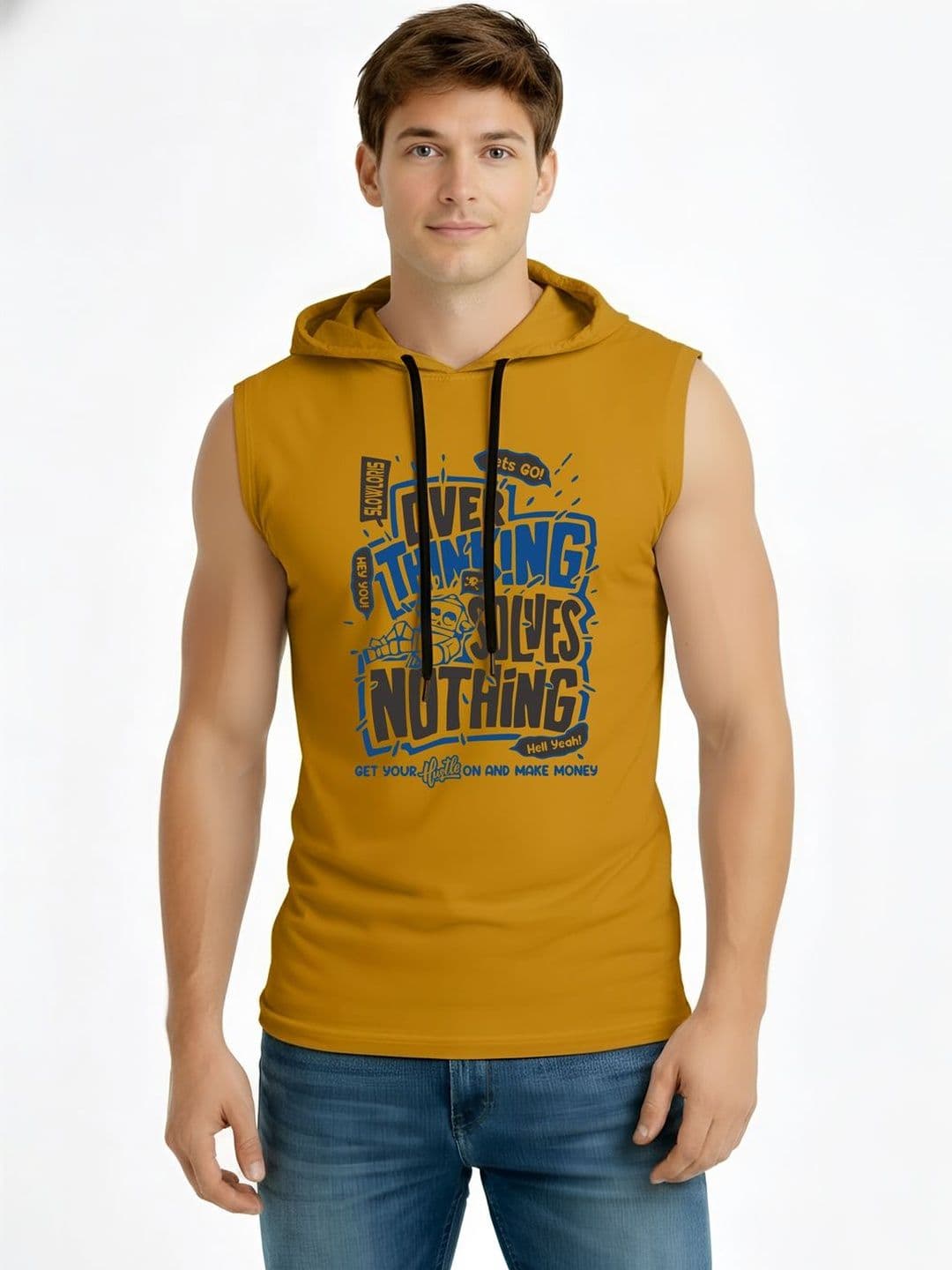 TEEFOX Men Typography Printed Hooded T-shirt - view 1