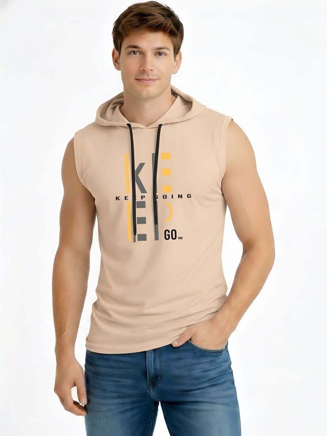 TEEFOX Men Typography Printed Hooded T-shirt - view 1