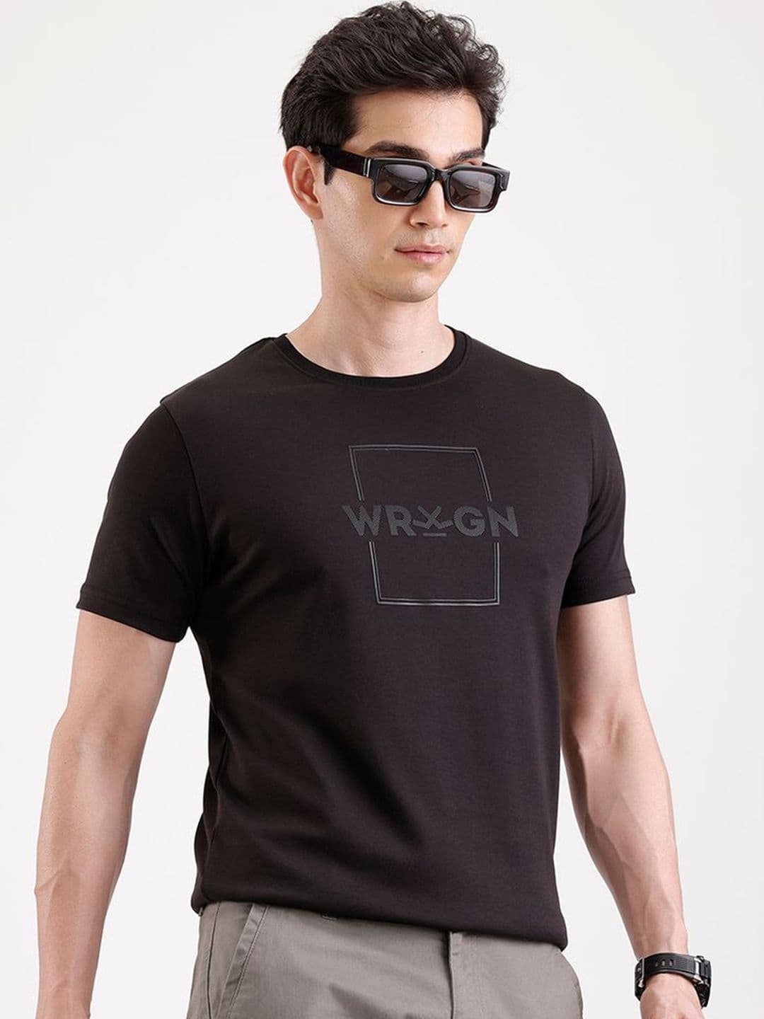 WROGN Men Brand Logo Printed Slim Fit T-shirt - view 1