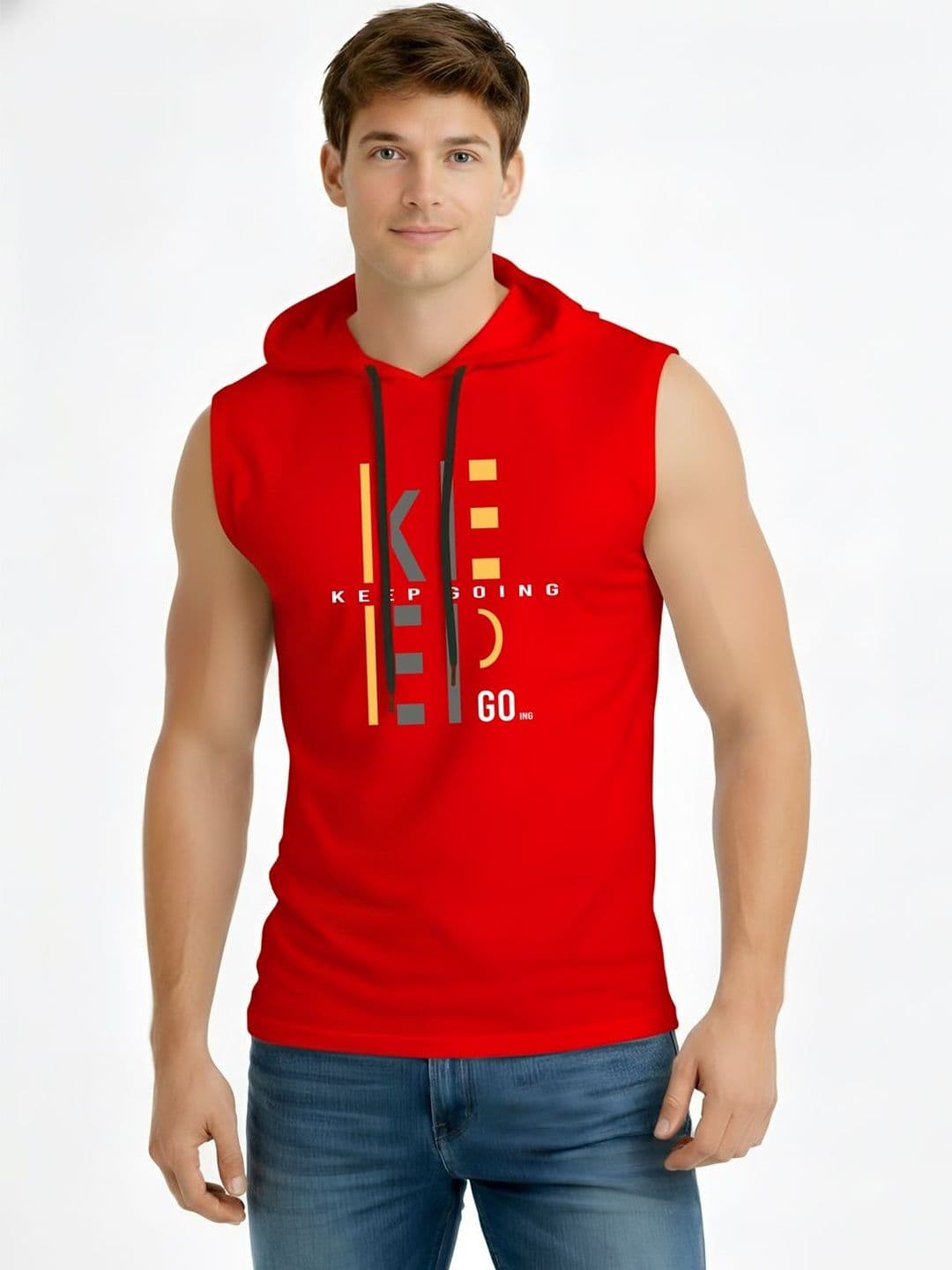 TEEFOX Men Typography Printed Hooded T-shirt - view 1