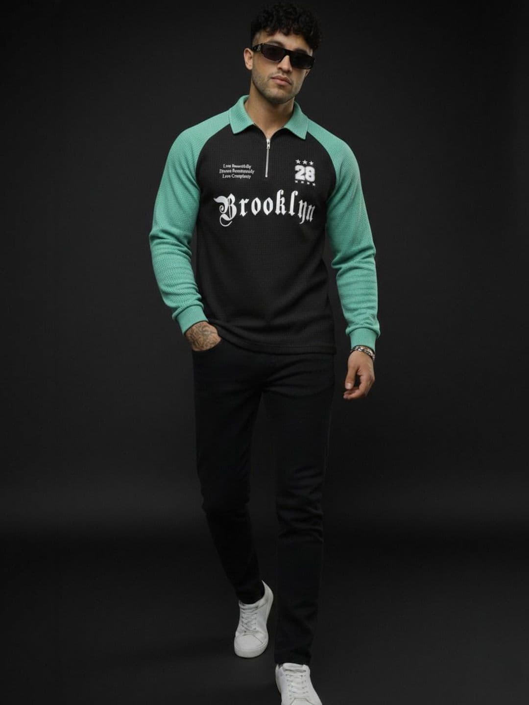 Mobox Men Typography Colourblocked Polo Collar T-shirt - view 1