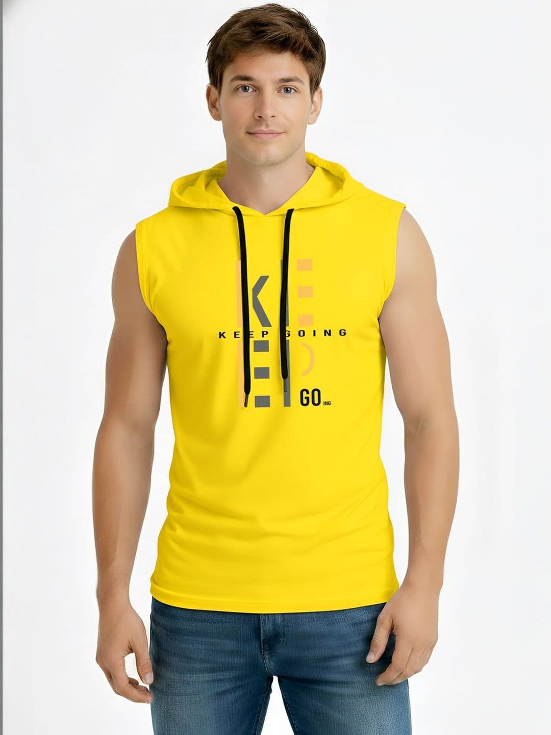 TEEFOX Men Typography Printed Hooded T-shirt - view 1