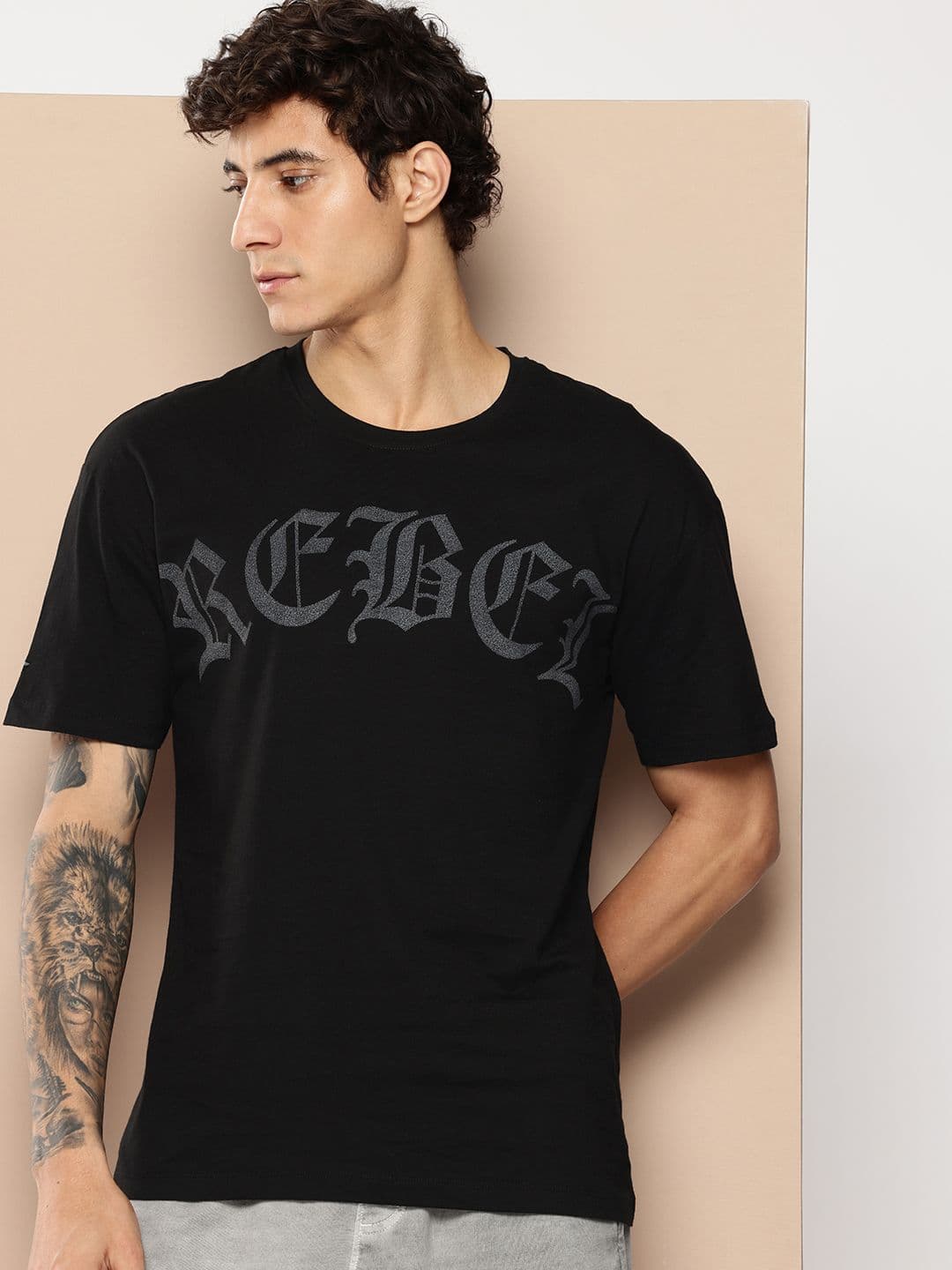 Alcis Relaxed Fit Typography Printed T-shirt - view 1