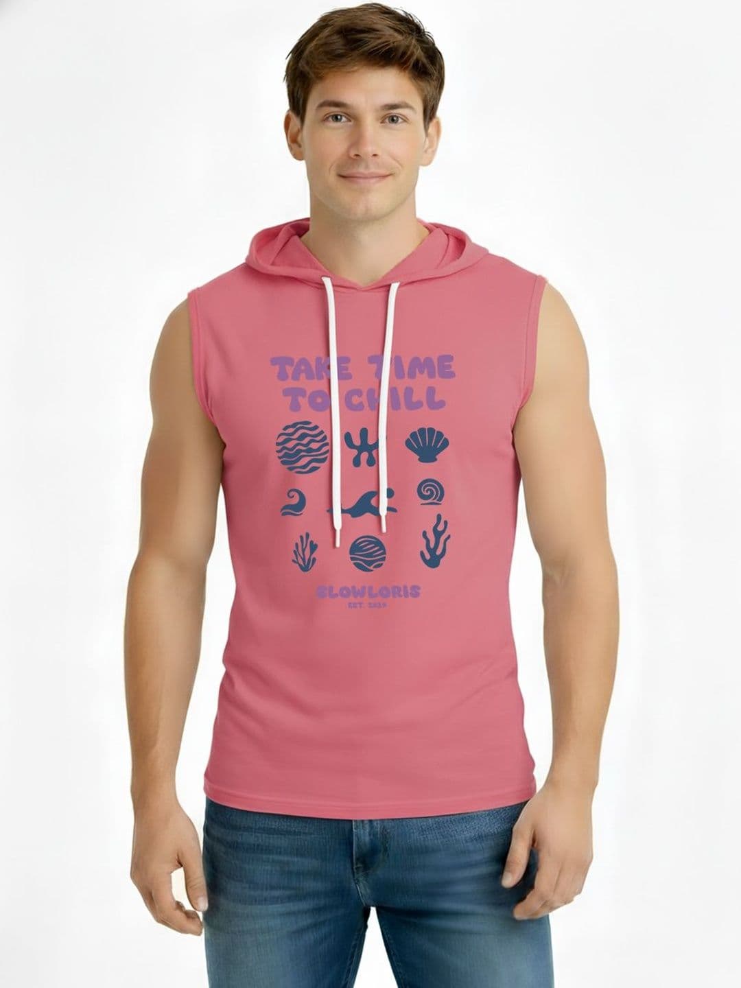 TEEFOX Men Typography Printed Hooded T-shirt - view 1