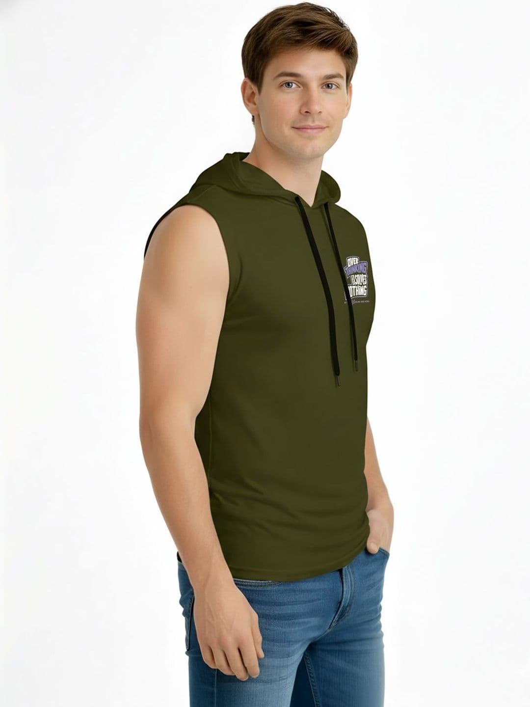 TEEFOX Men Typography Printed Hooded T-shirt - view 1