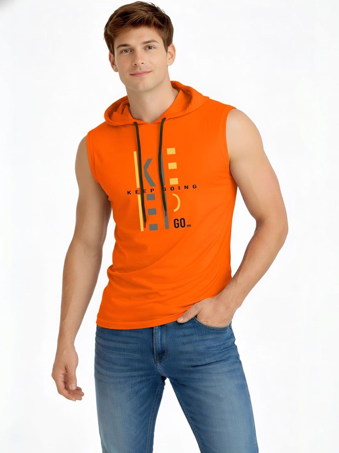 TEEFOX Men Typography Printed Hooded T-shirt - view 1