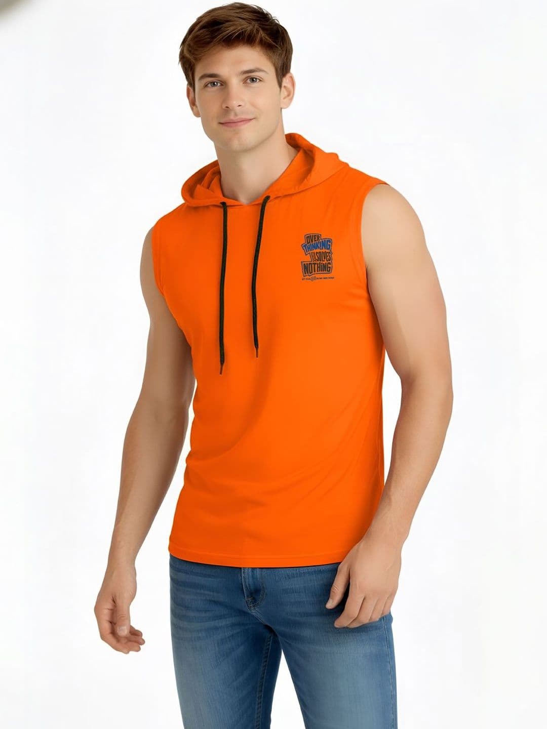 TEEFOX Men Typography Printed Hooded T-shirt - view 1