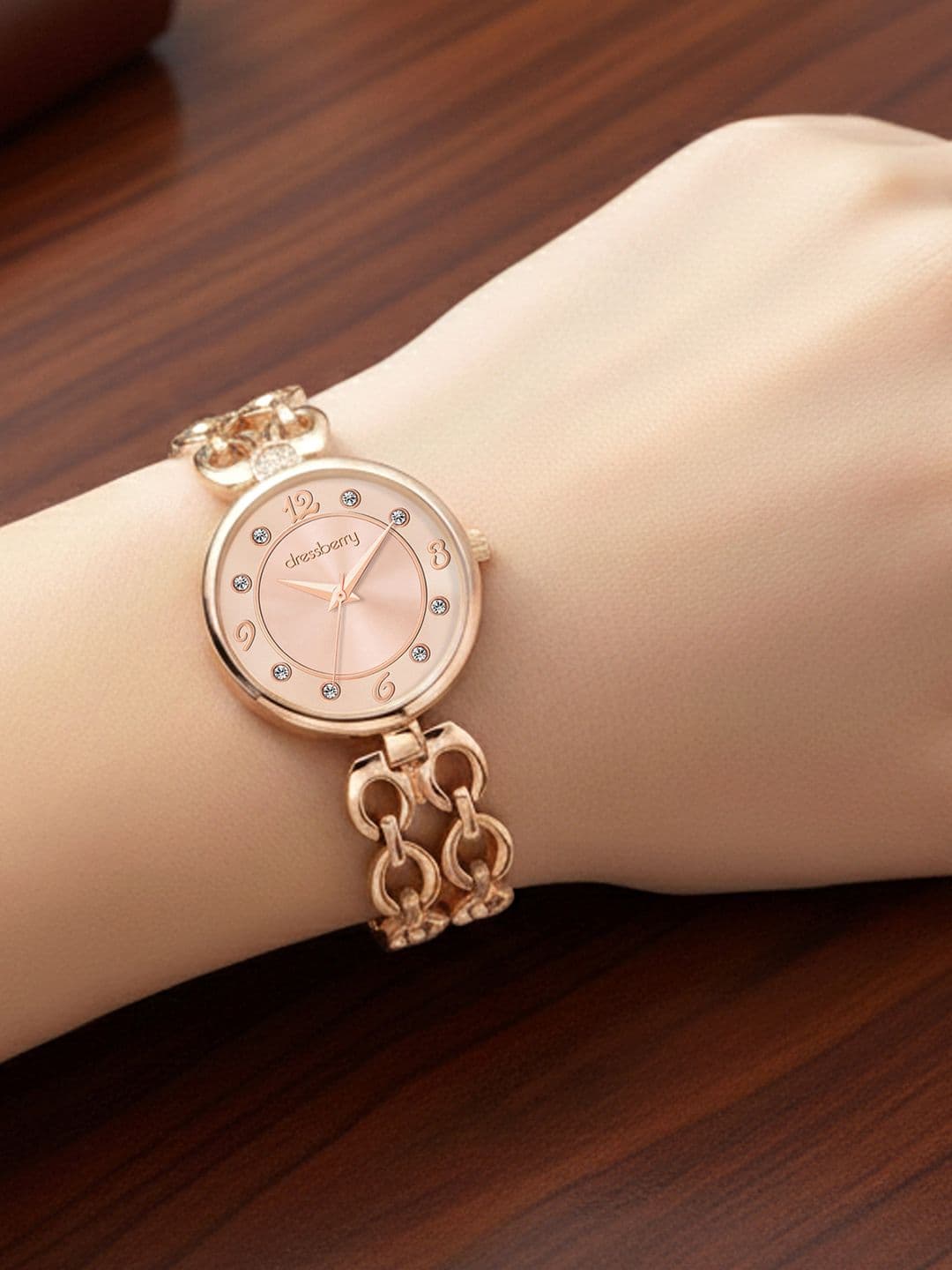 DressBerry Women Dial & Bracelet Style Straps Analogue Watch DB-048-ROSE GOLD - view 1