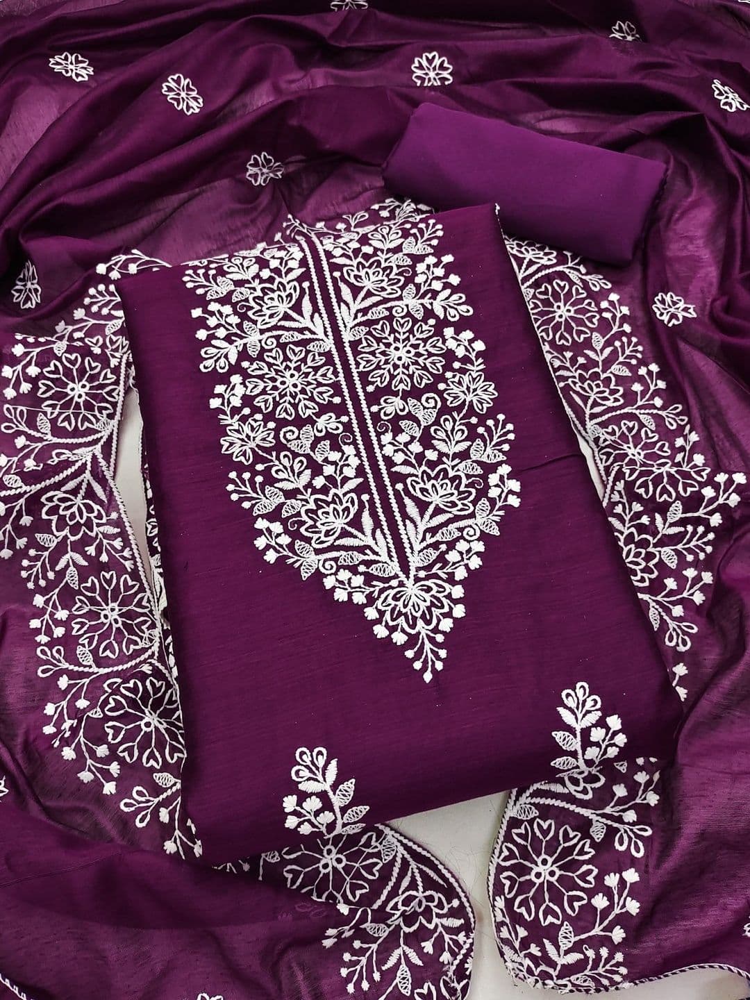 Dhaaga Ghar Embroidered Unstitched Dress Material - view 1