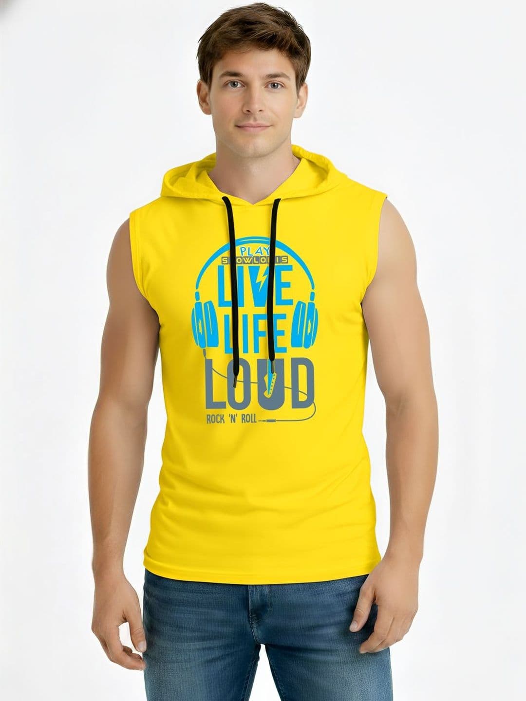 TEEFOX Men Typography Printed Hooded T-shirt - view 1
