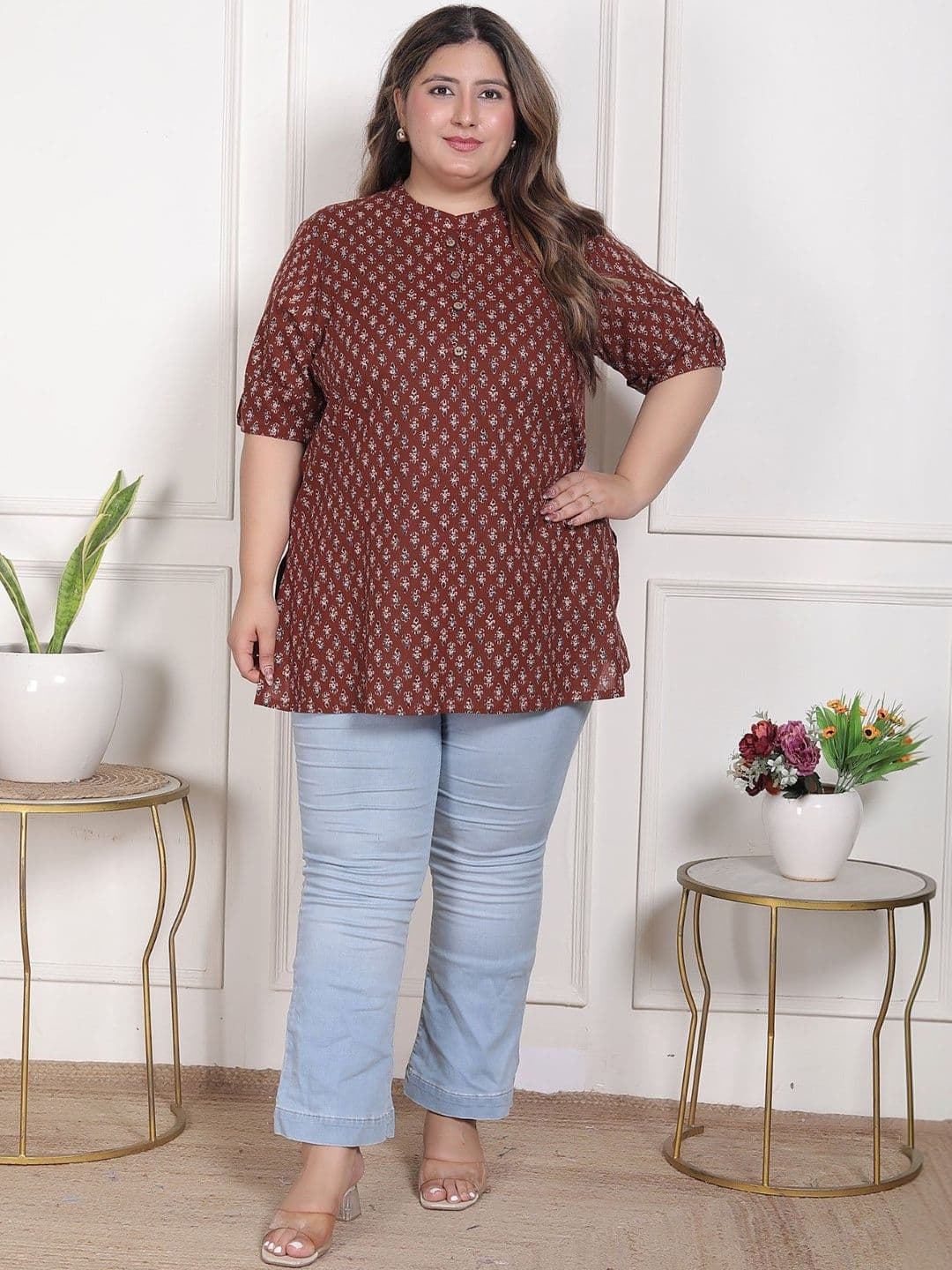 Sztori Ethnic Motifs Printed Pure Cotton Blend Kurti - view 1