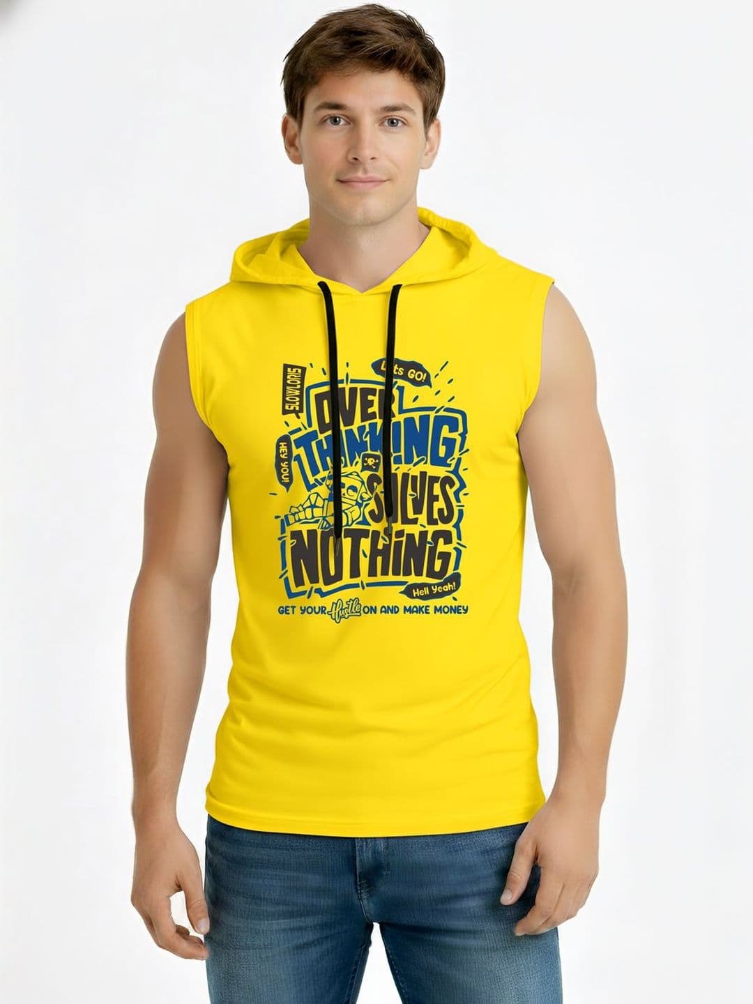 TEEFOX Men Typography Printed Hooded T-shirt - view 1