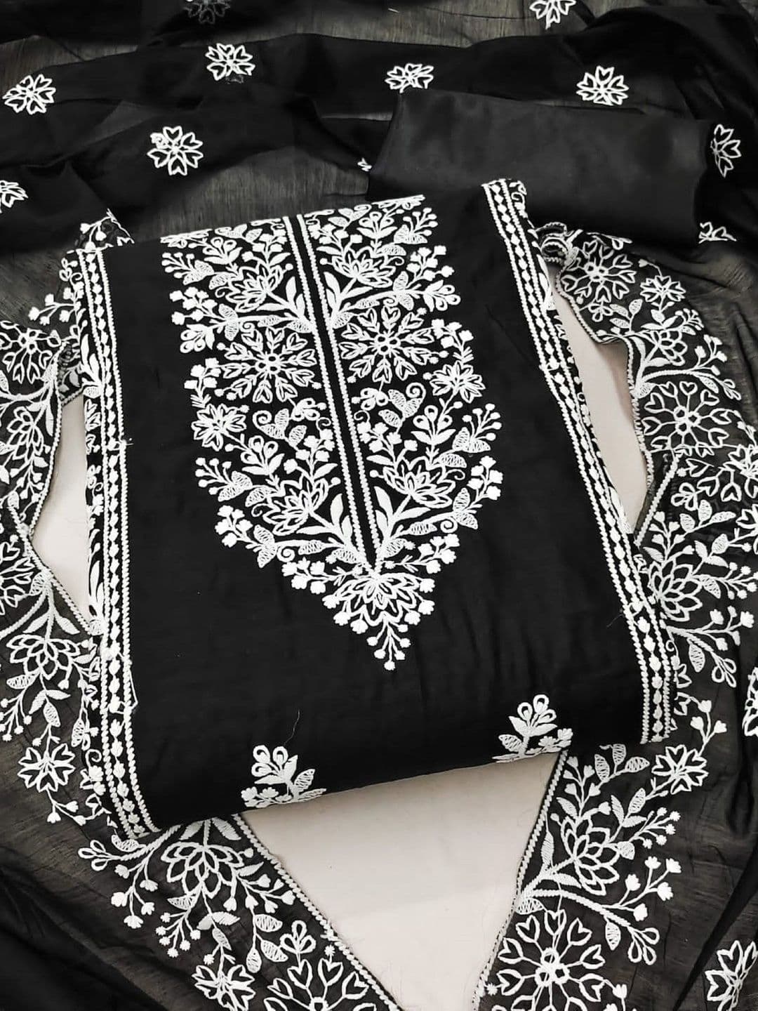 Dhaaga Ghar Embroidered Pure Cotton Unstitched Dress Material - view 1