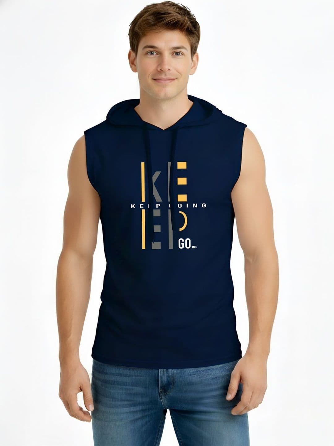 TEEFOX Men Typography Printed Hooded T-shirt - view 1