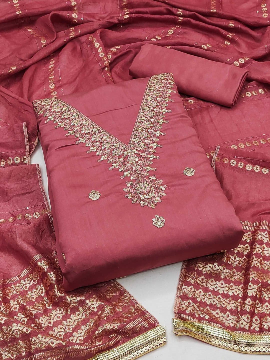 Dhaaga Ghar Embroidered Unstitched Dress Material - view 1