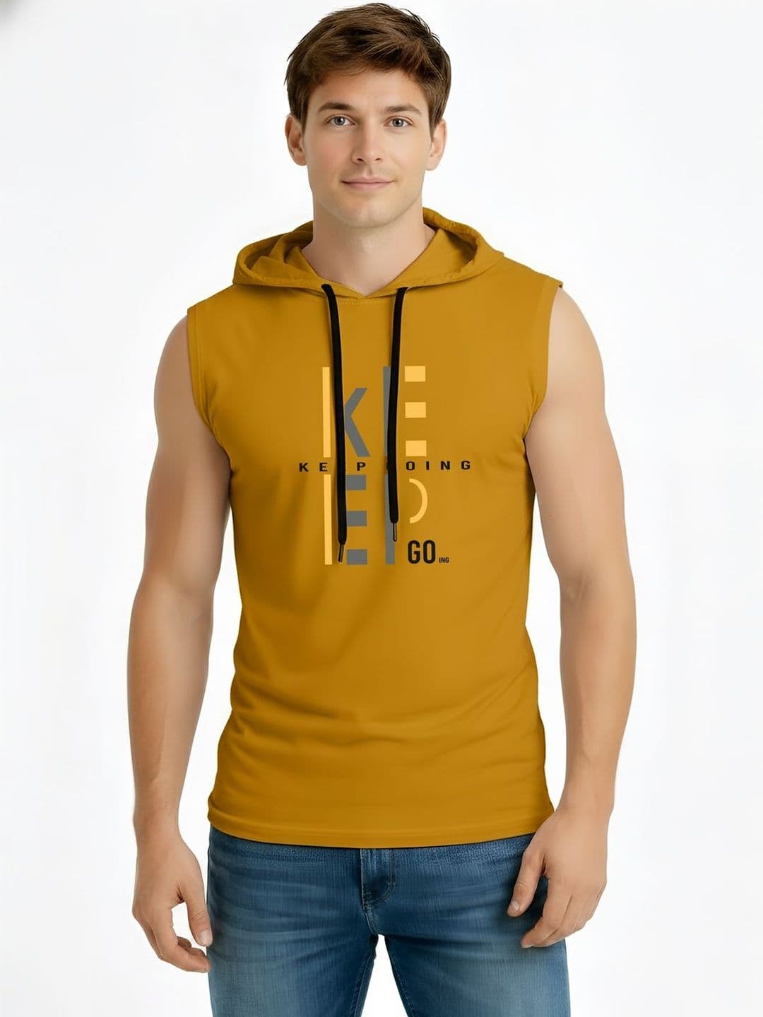 TEEFOX Men Typography Printed Hooded T-shirt - view 1