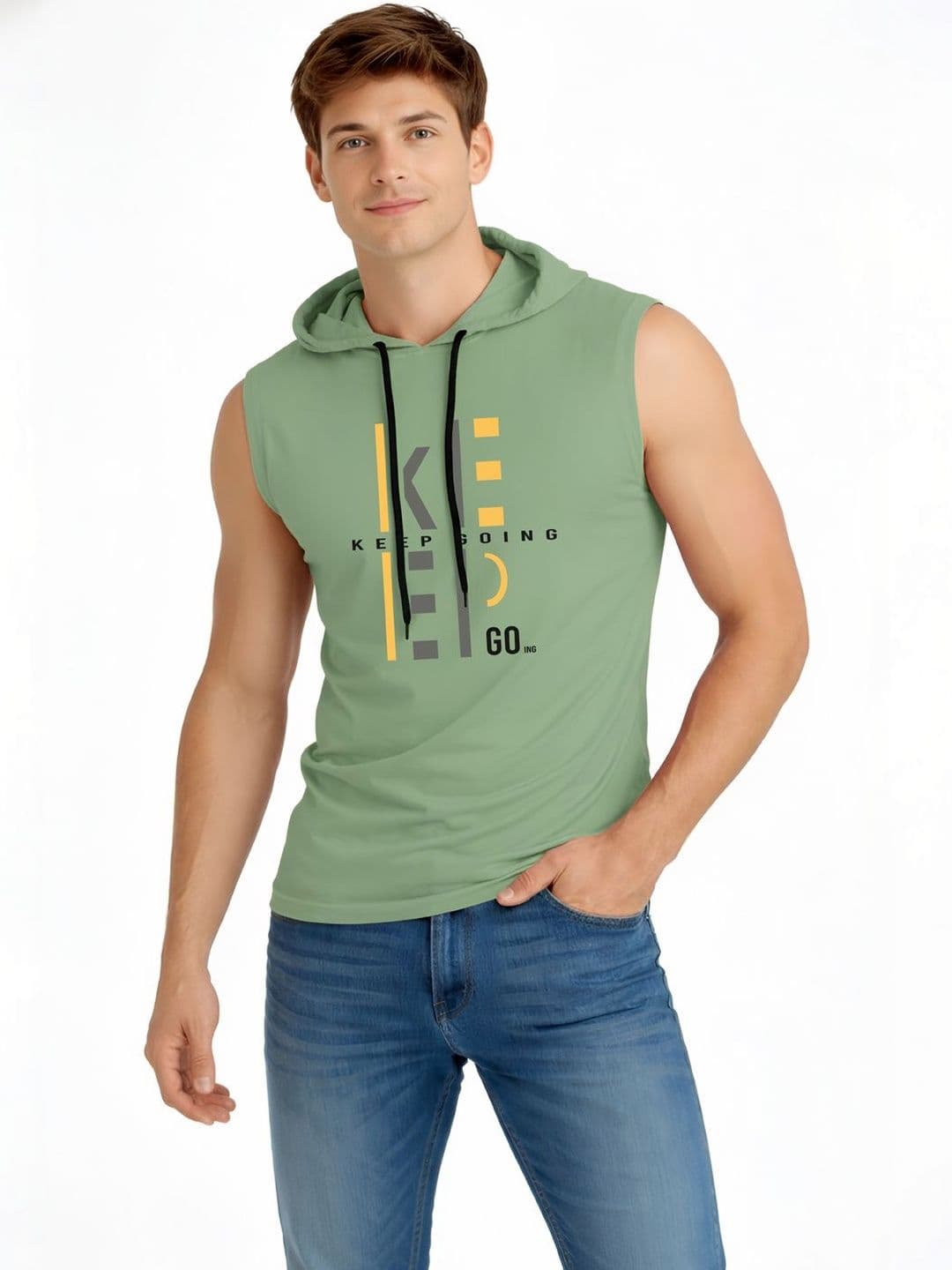 TEEFOX Men Typography Printed Hooded T-shirt - view 1