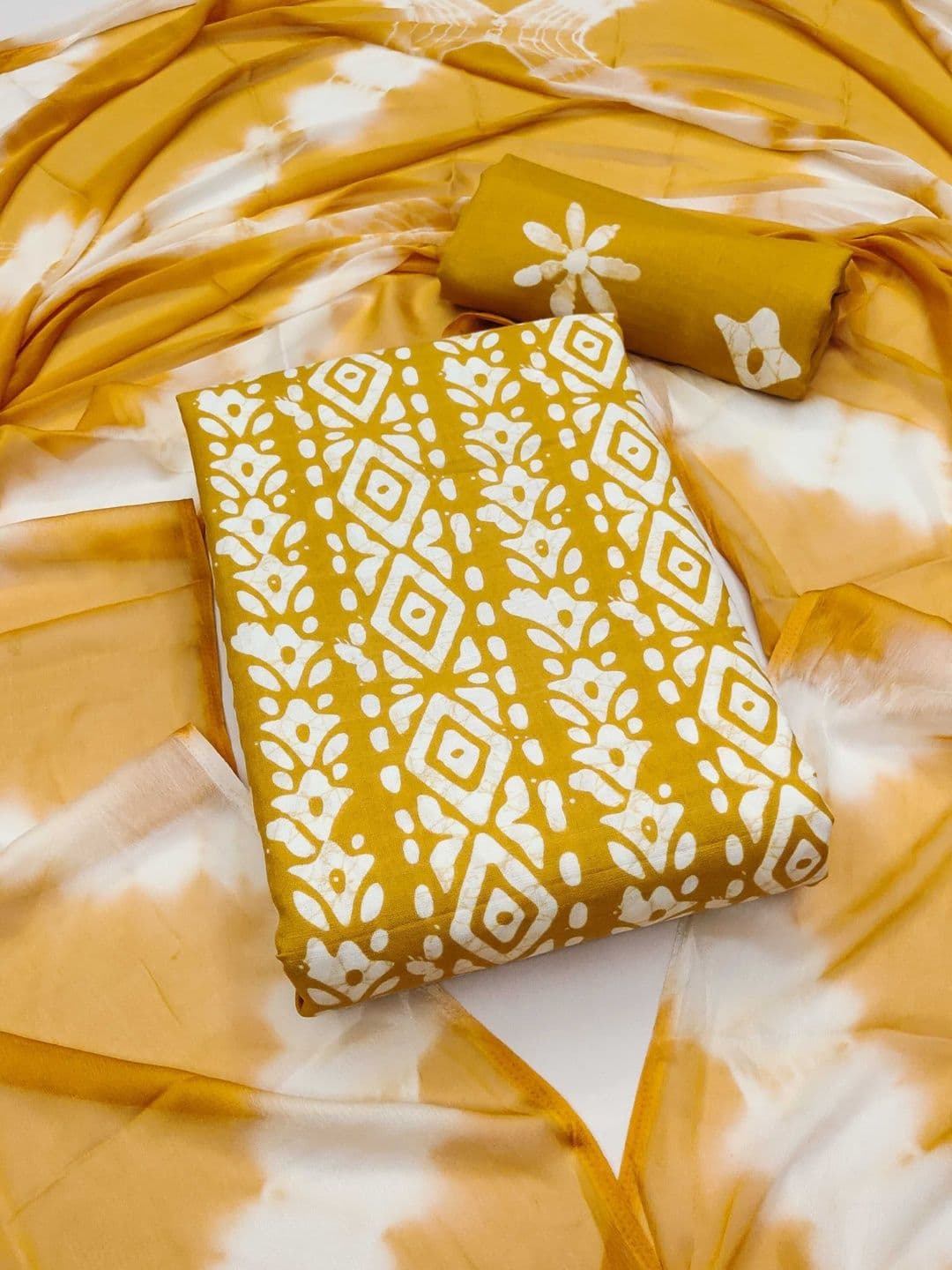 Dhaaga Ghar Printed Pure Cotton Unstitched Dress Material - view 1