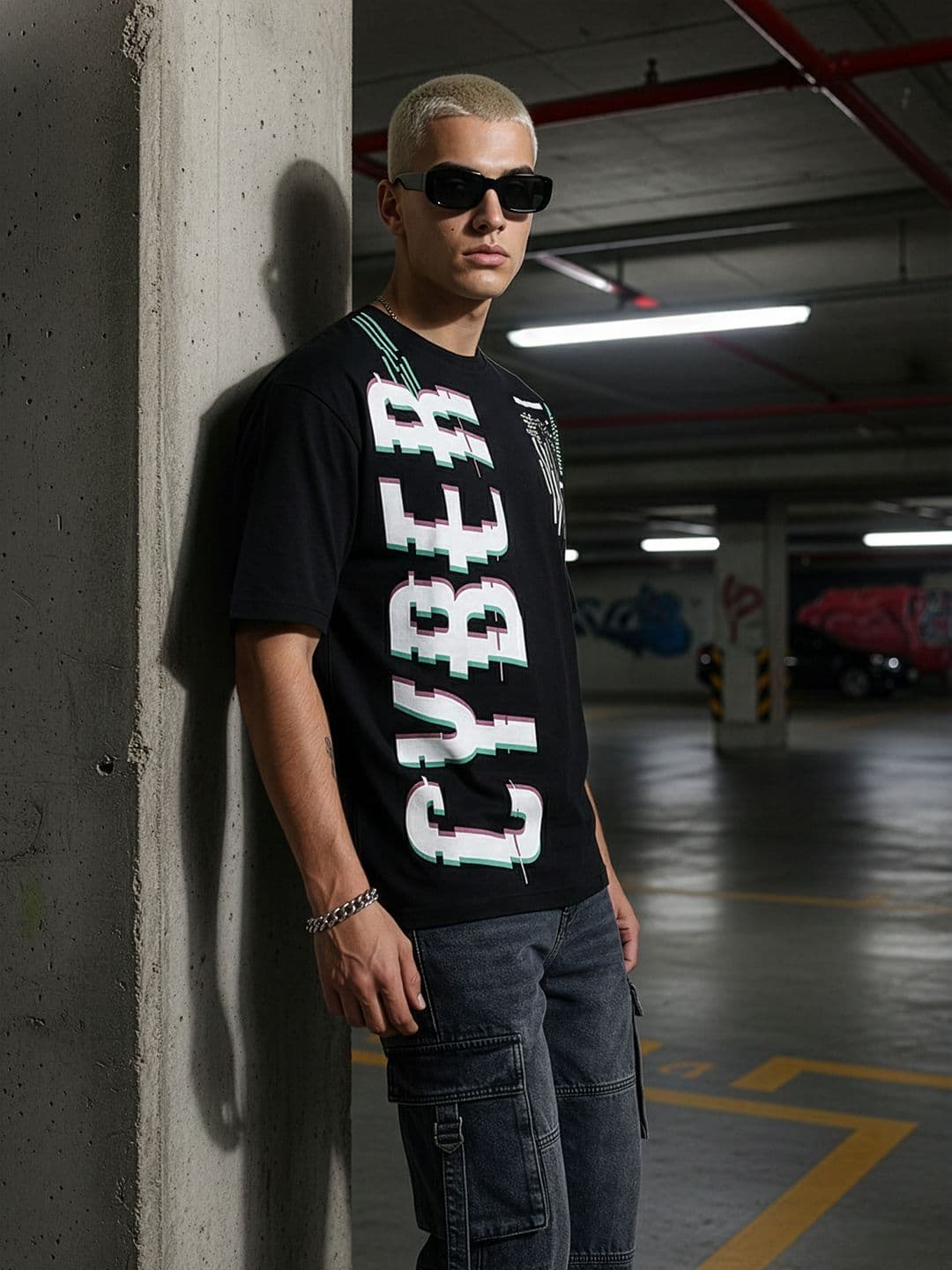 Kook N Keech Typography Print Drop-Shoulder Sleeves Pure Cotton Oversized T-shirt - view 1