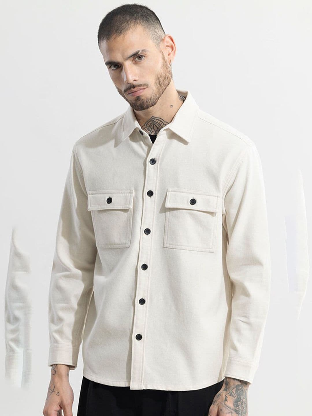 Snitch Classic Relaxed Fit Cotton Casual Overshirt - view 1